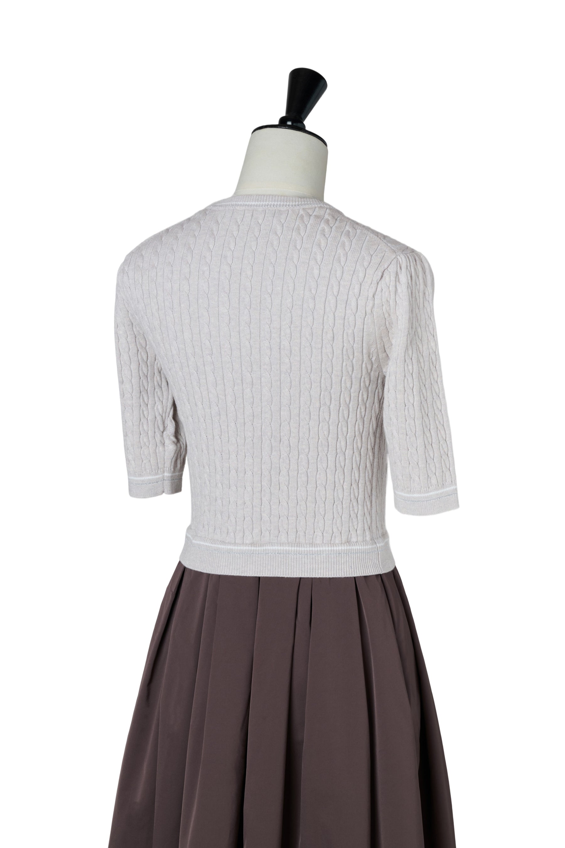 Cable Knit Docking Flared Dress