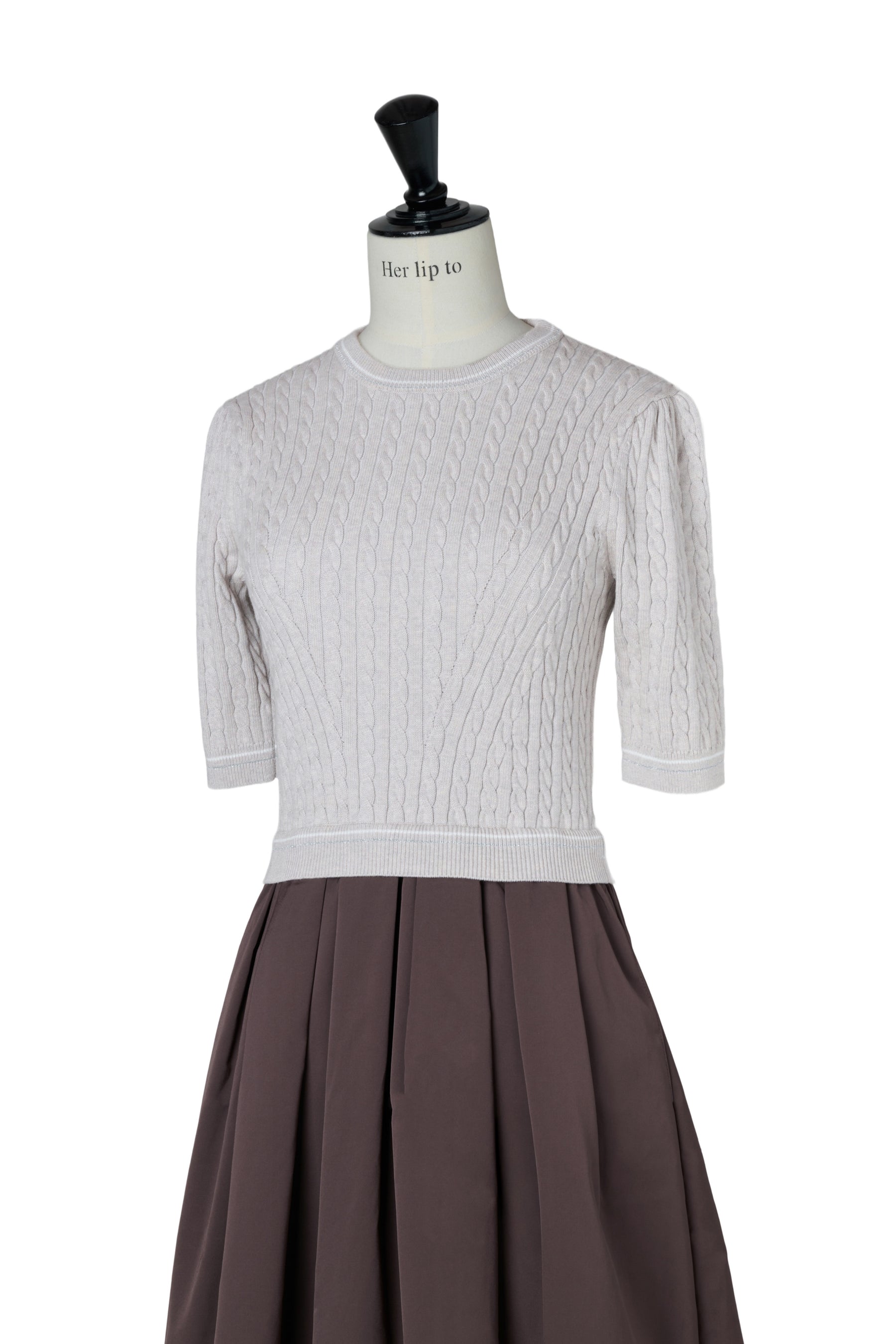 Cable Knit Docking Flared Dress