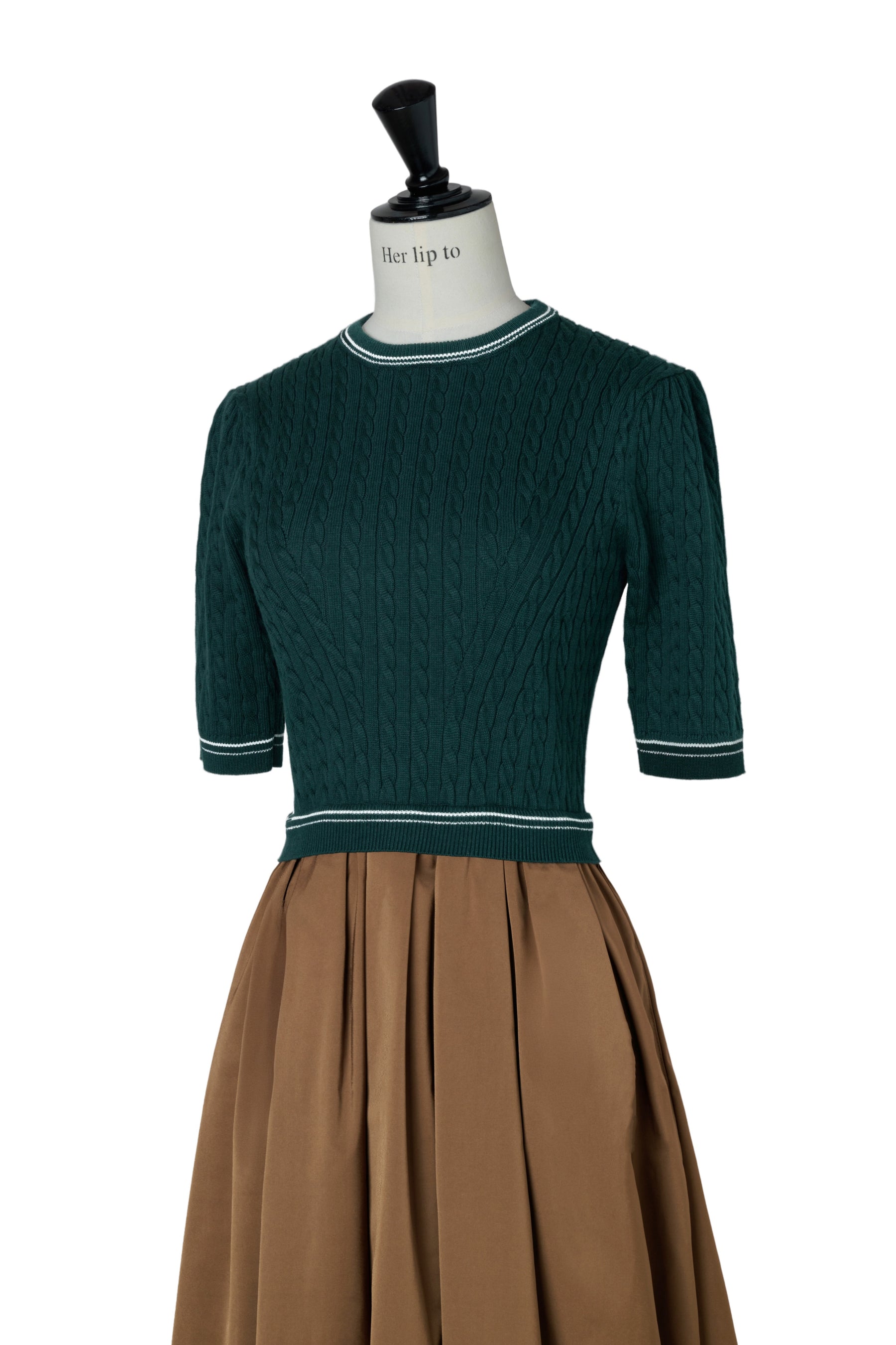 Cable Knit Docking Flared Dress