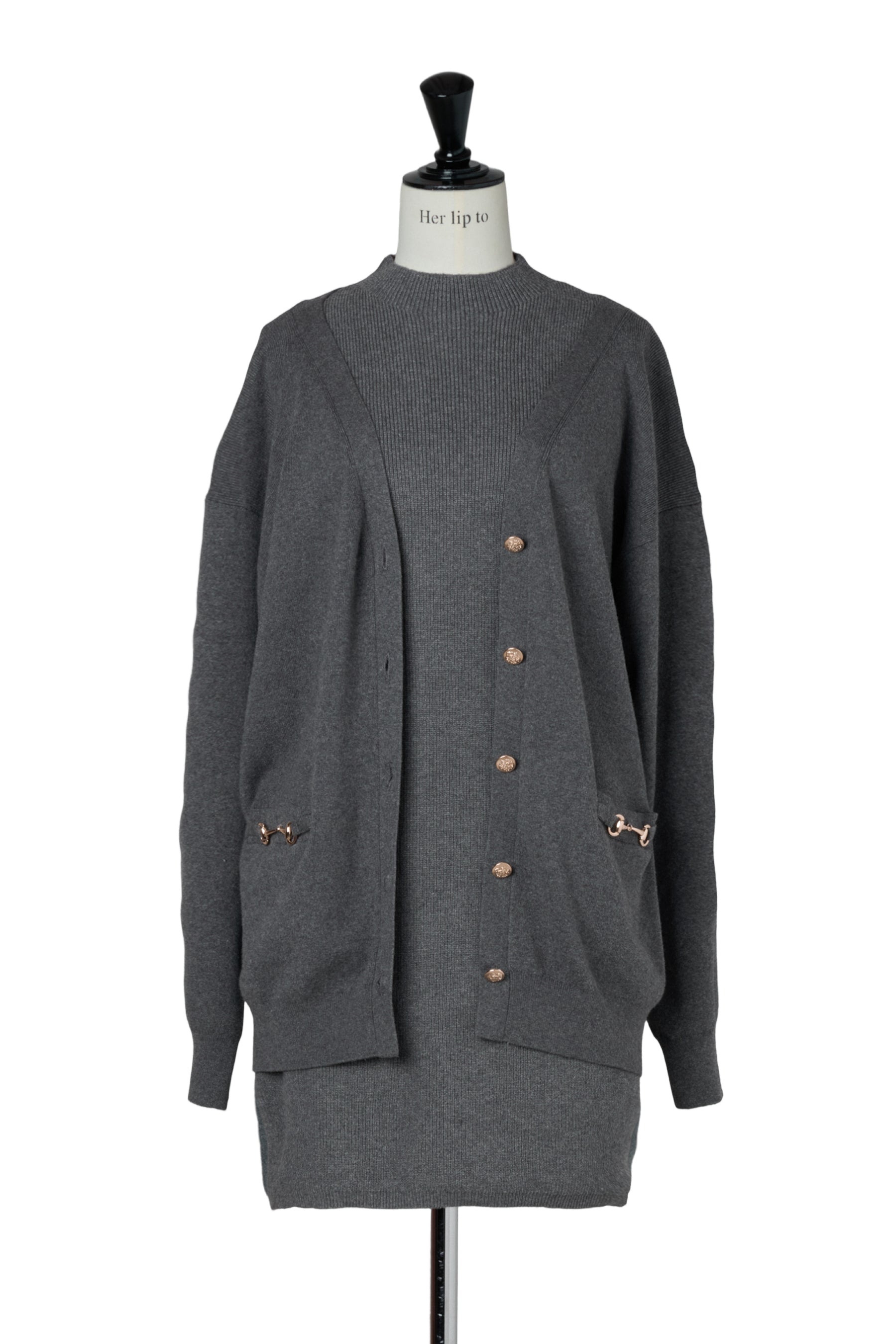 【black / ecru】Clemence Knit Dress Set