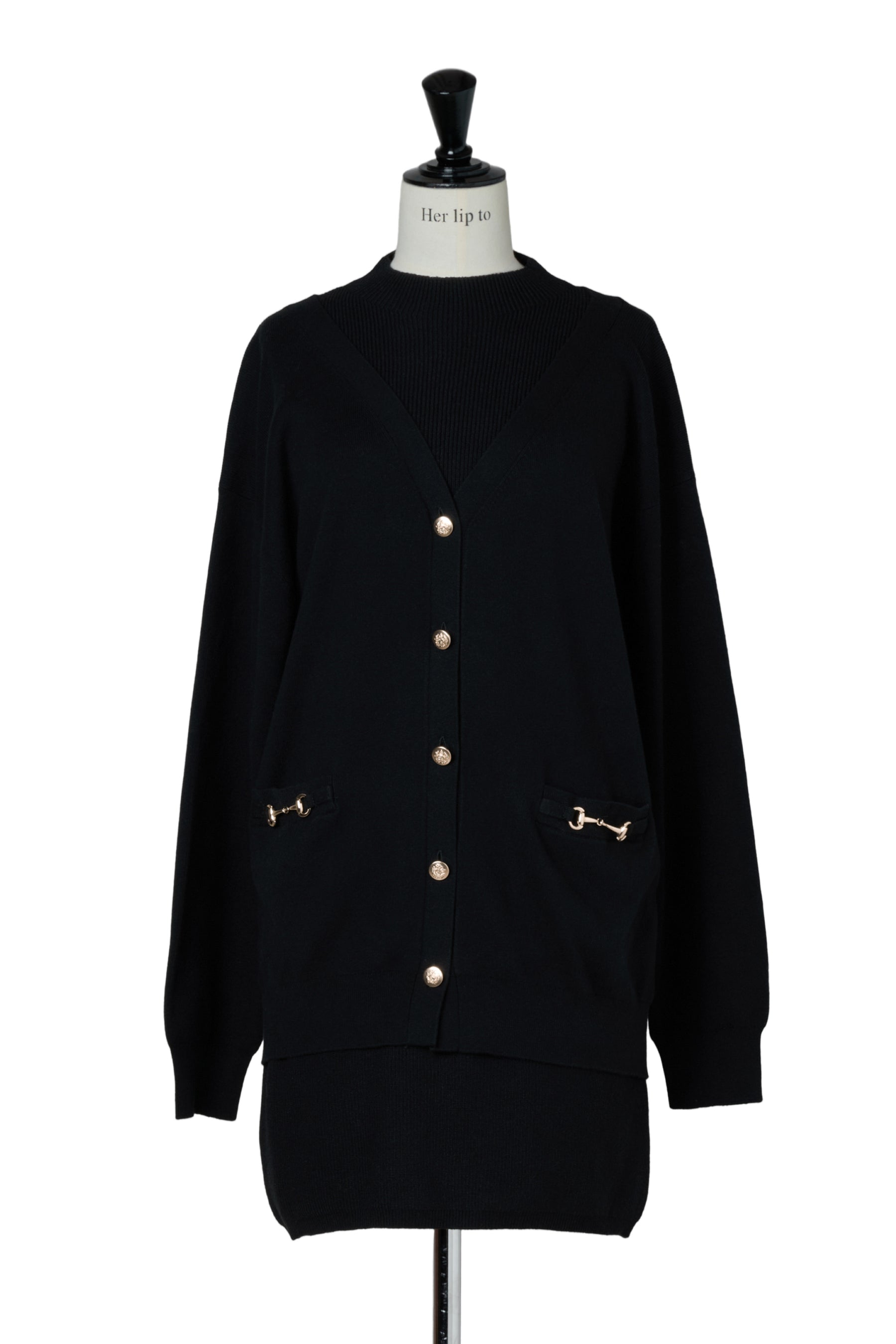 【black / ecru】Clemence Knit Dress Set