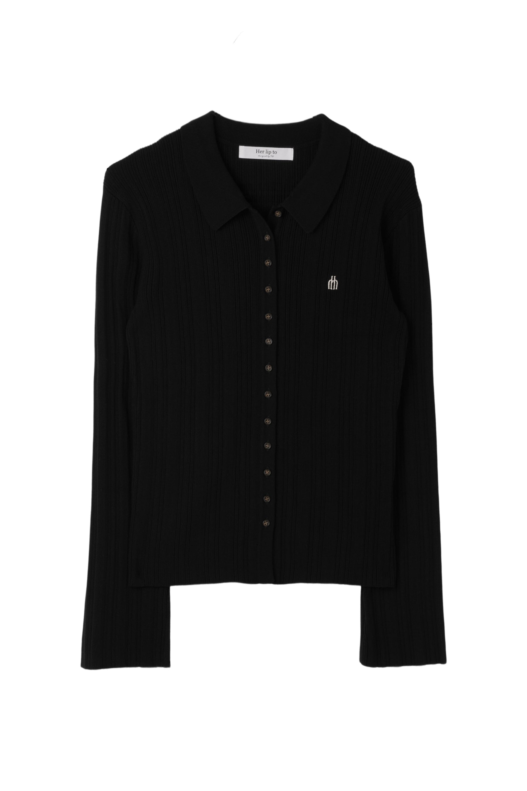 【9月中旬発送】Trois Rib Knit Polo Top