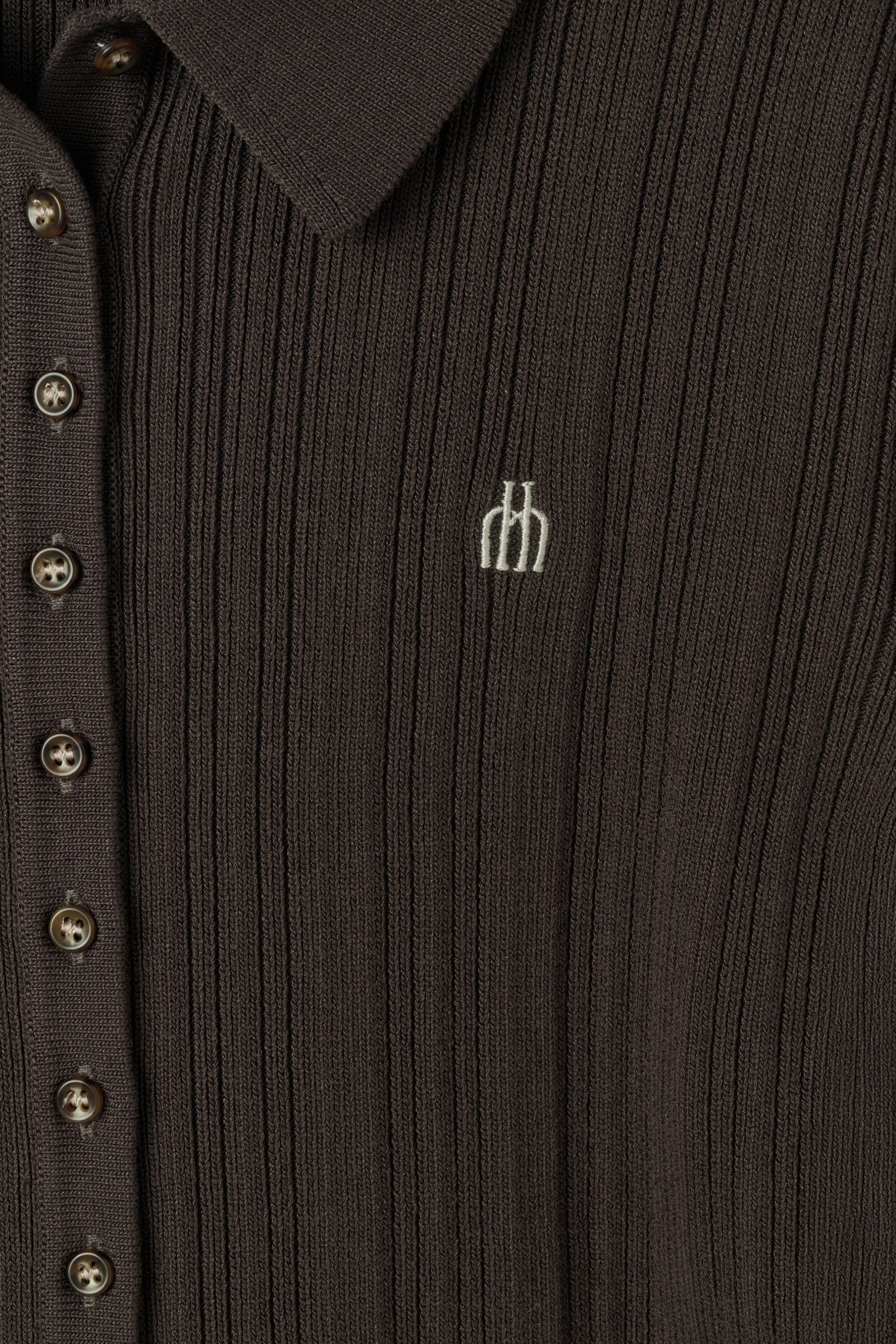 【9月中旬発送】Trois Rib Knit Polo Top
