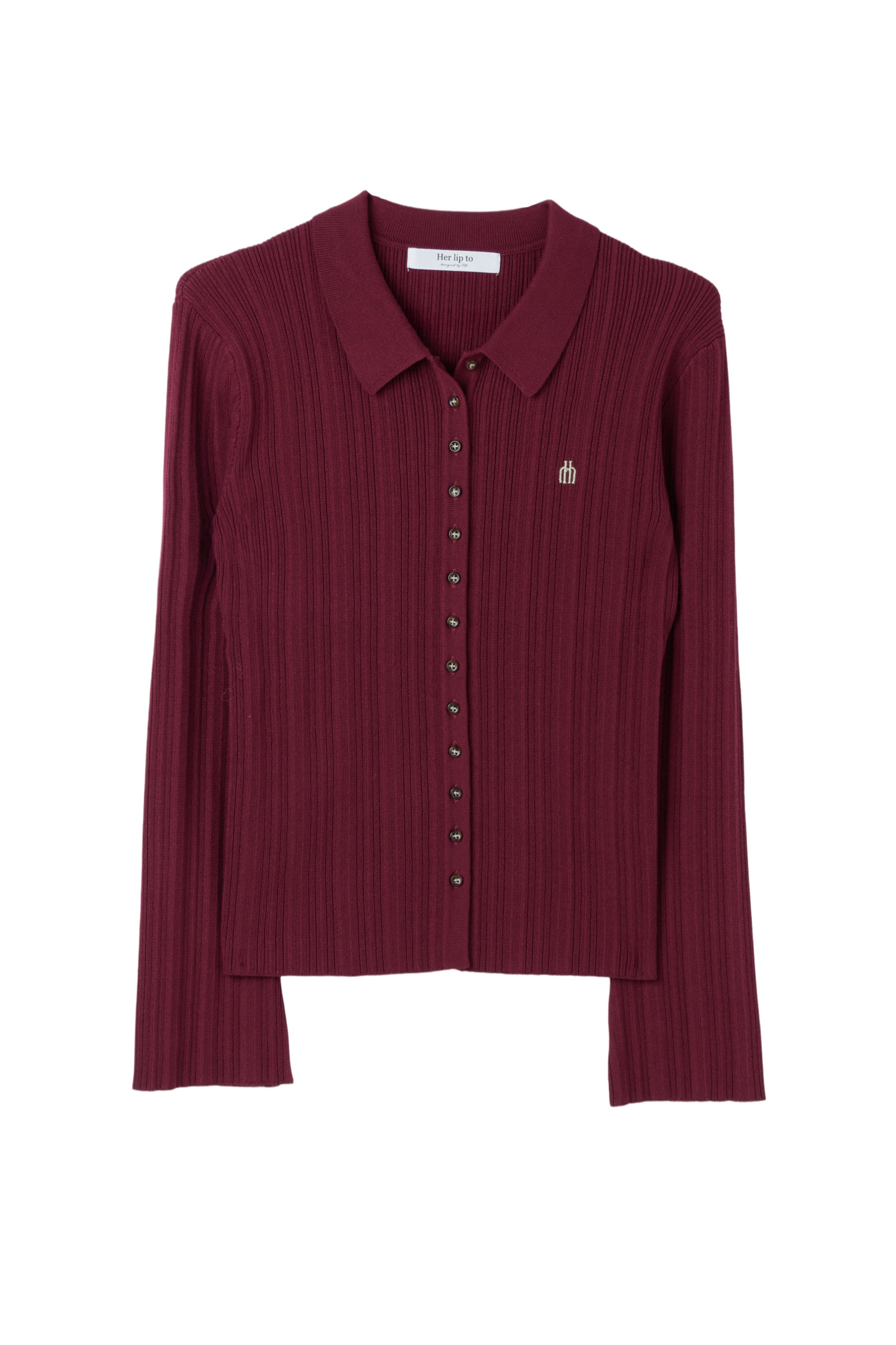 【9月中旬発送】Trois Rib Knit Polo Top