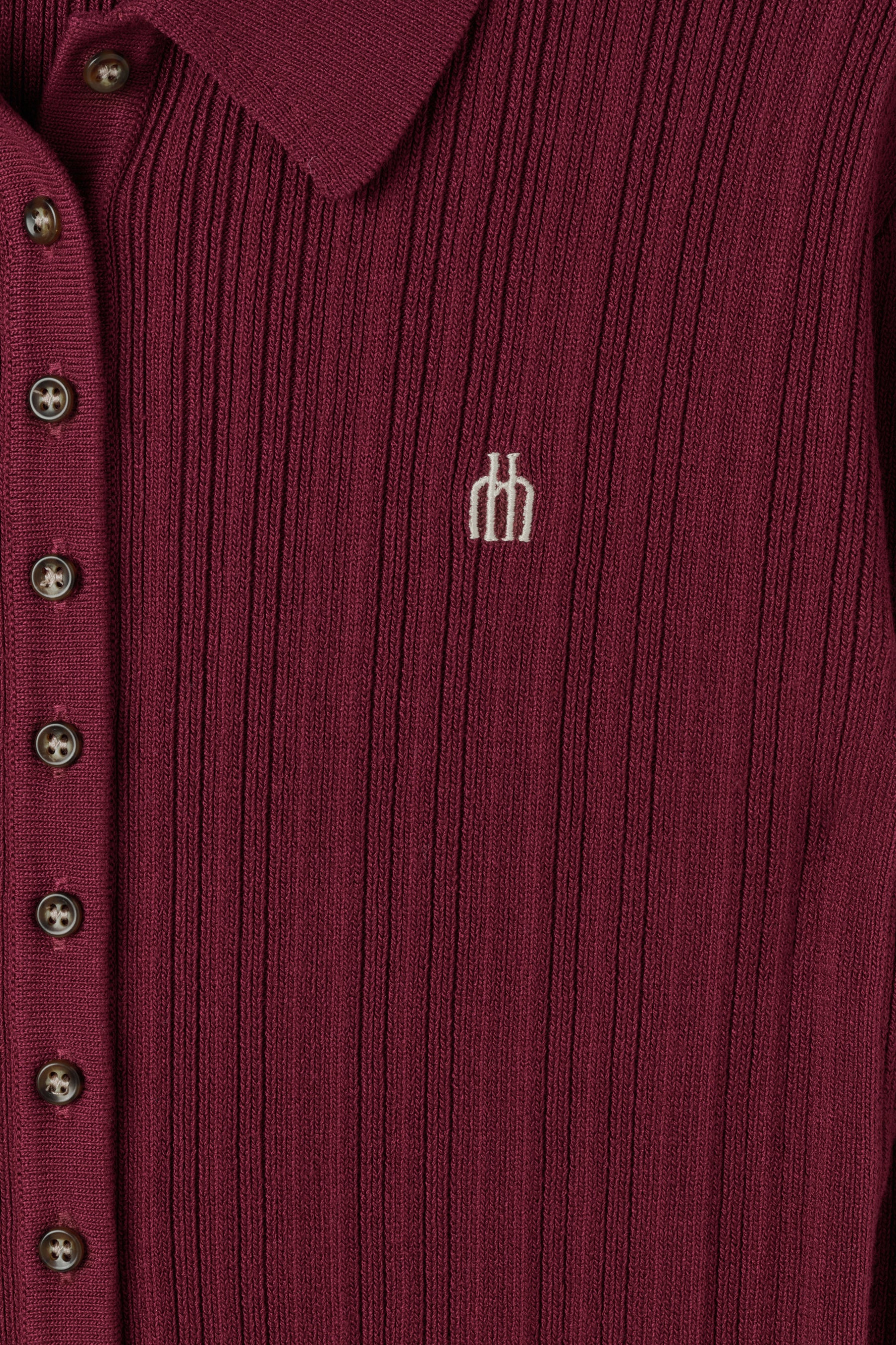 【9月中旬発送】Trois Rib Knit Polo Top