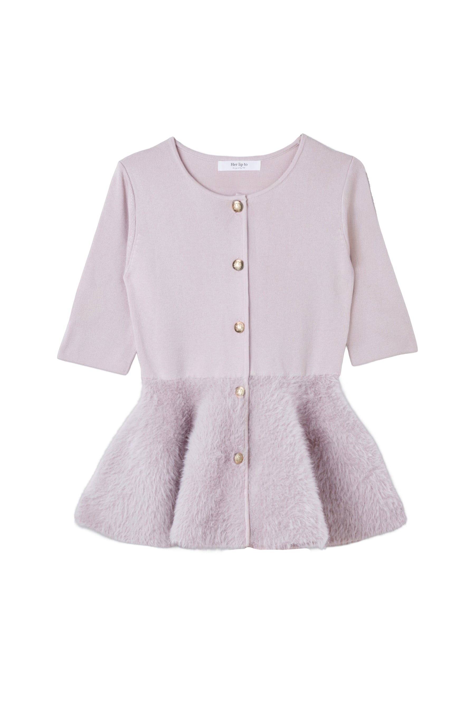 【10月中旬發送】Peplum Fur Knit Top