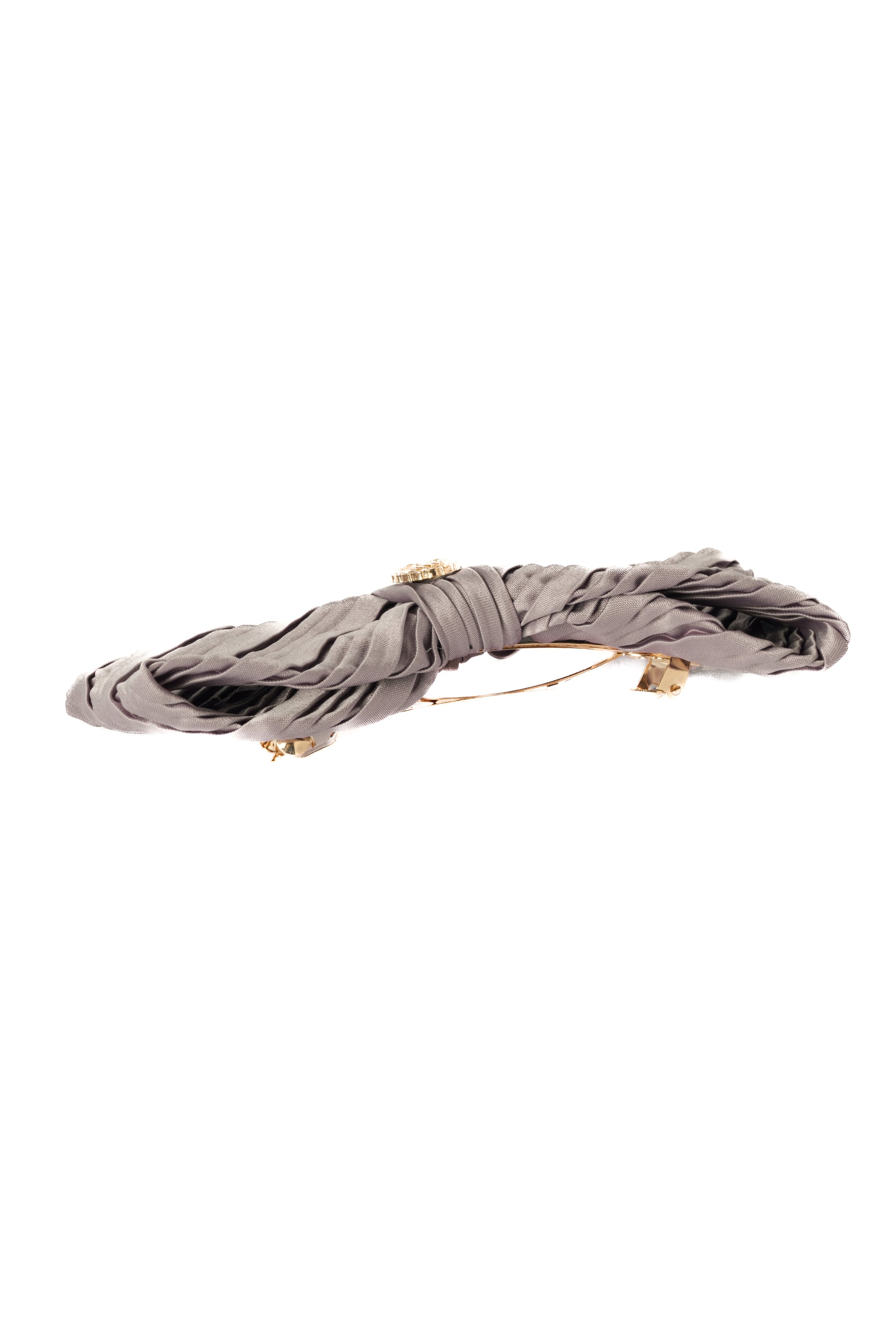 Trois Logo Coin Pleated Barrette