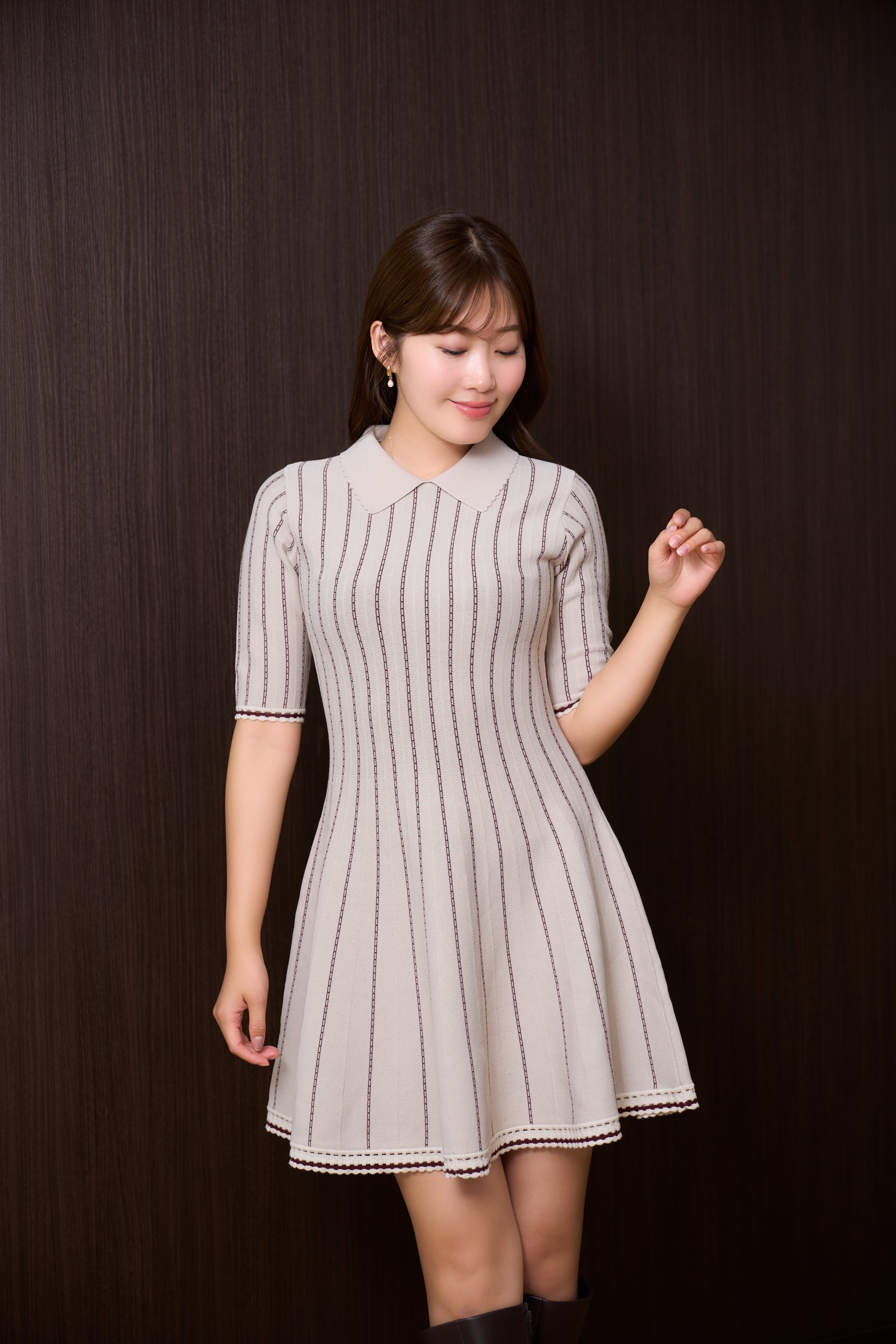 Striped Jacquard Knit Dress