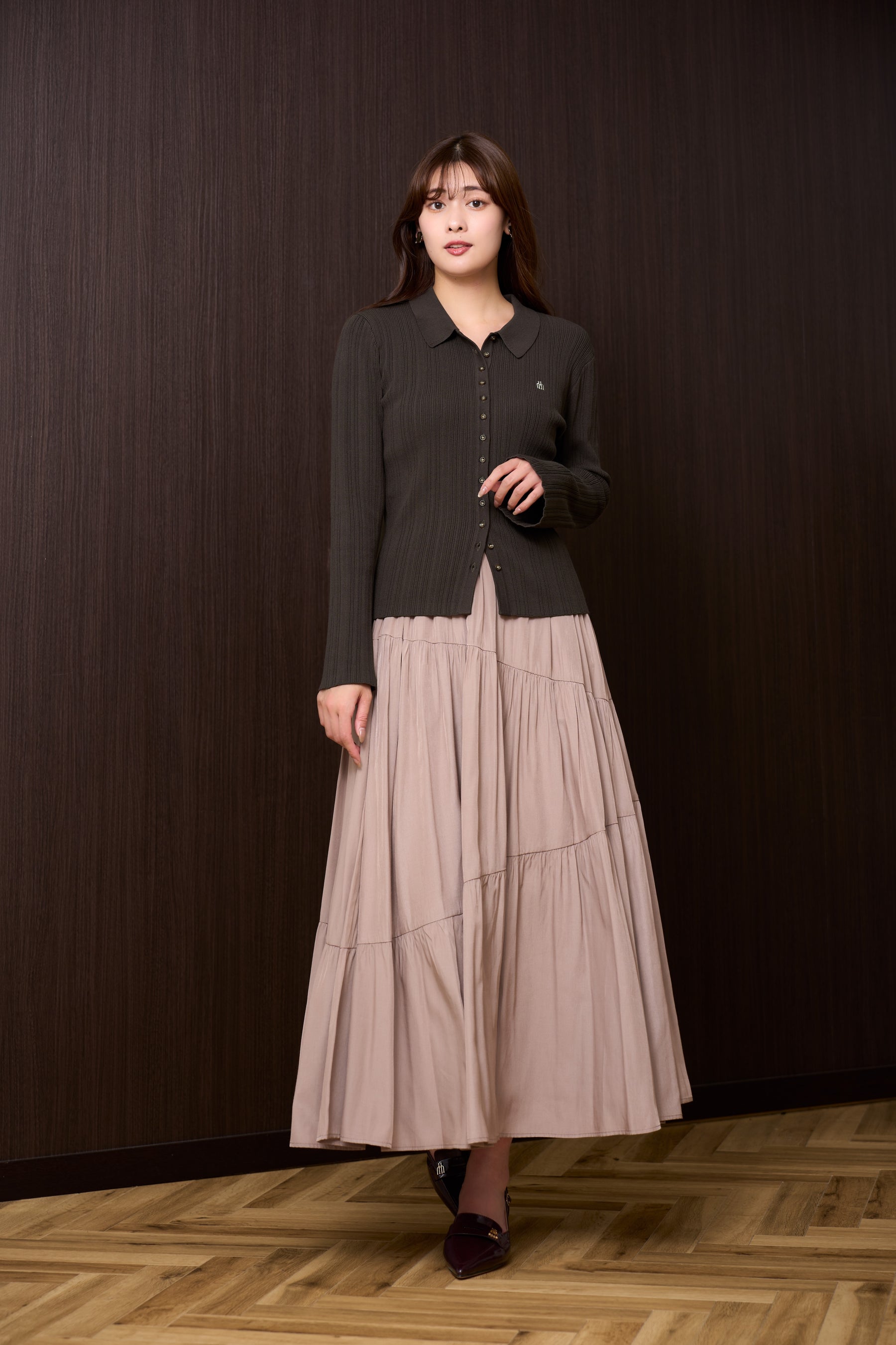 【新色】Asymmetry Tiered Skirt