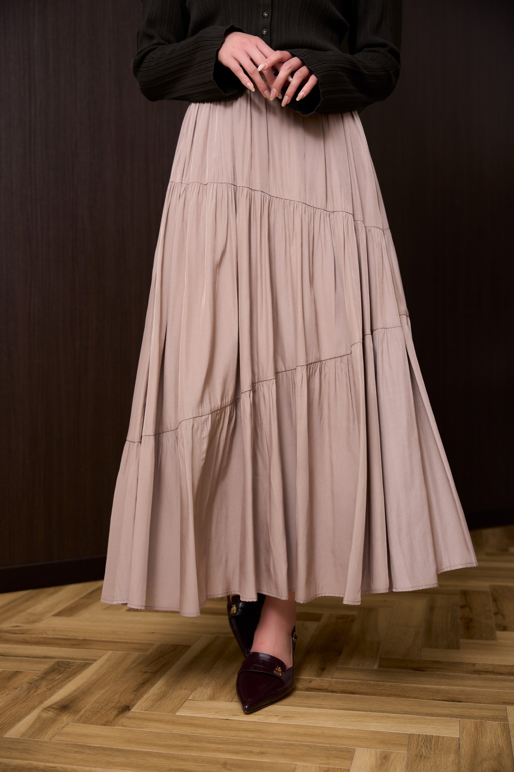 【新色】Asymmetry Tiered Skirt