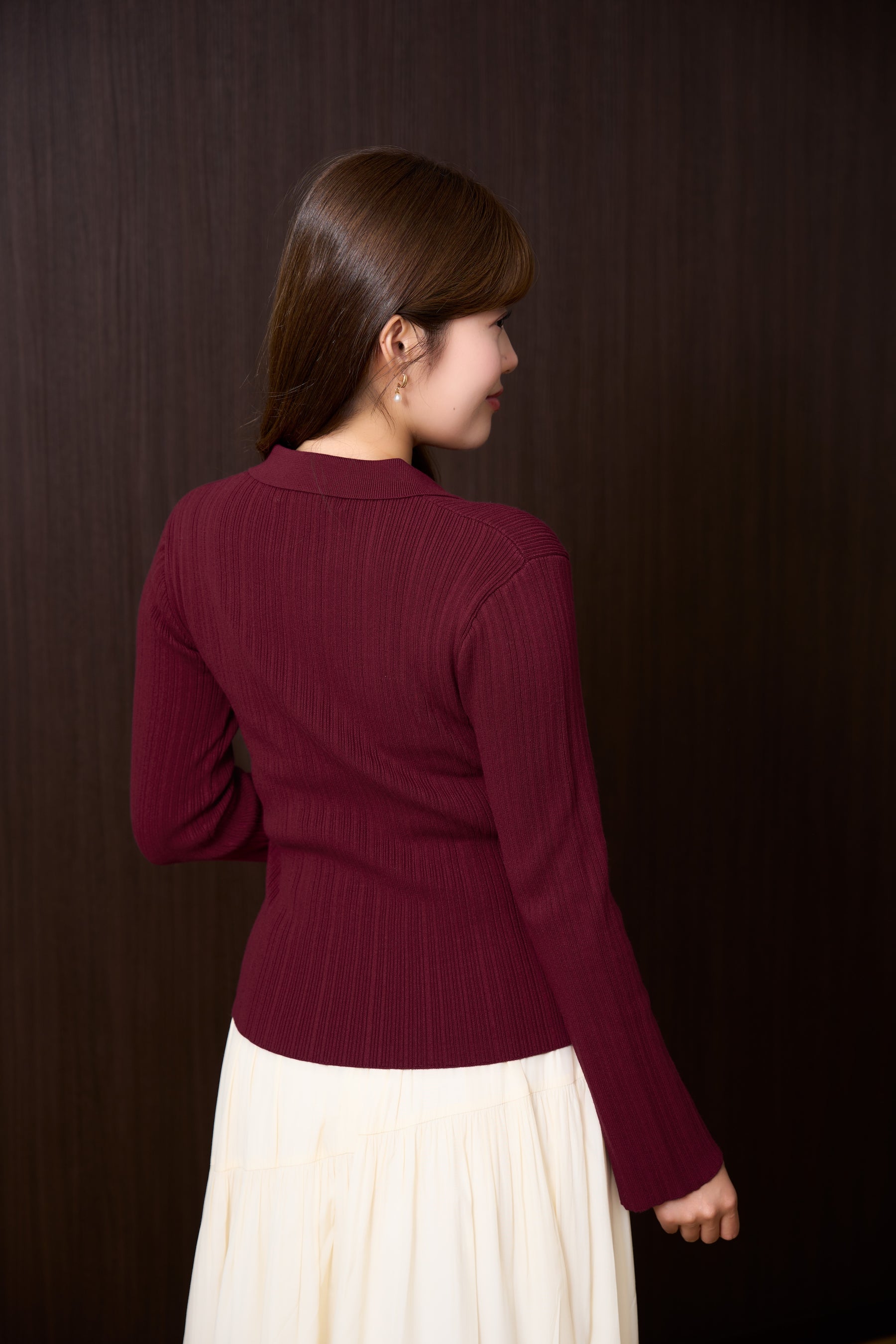 【9月中旬出貨】Trois Rib Knit Polo Top