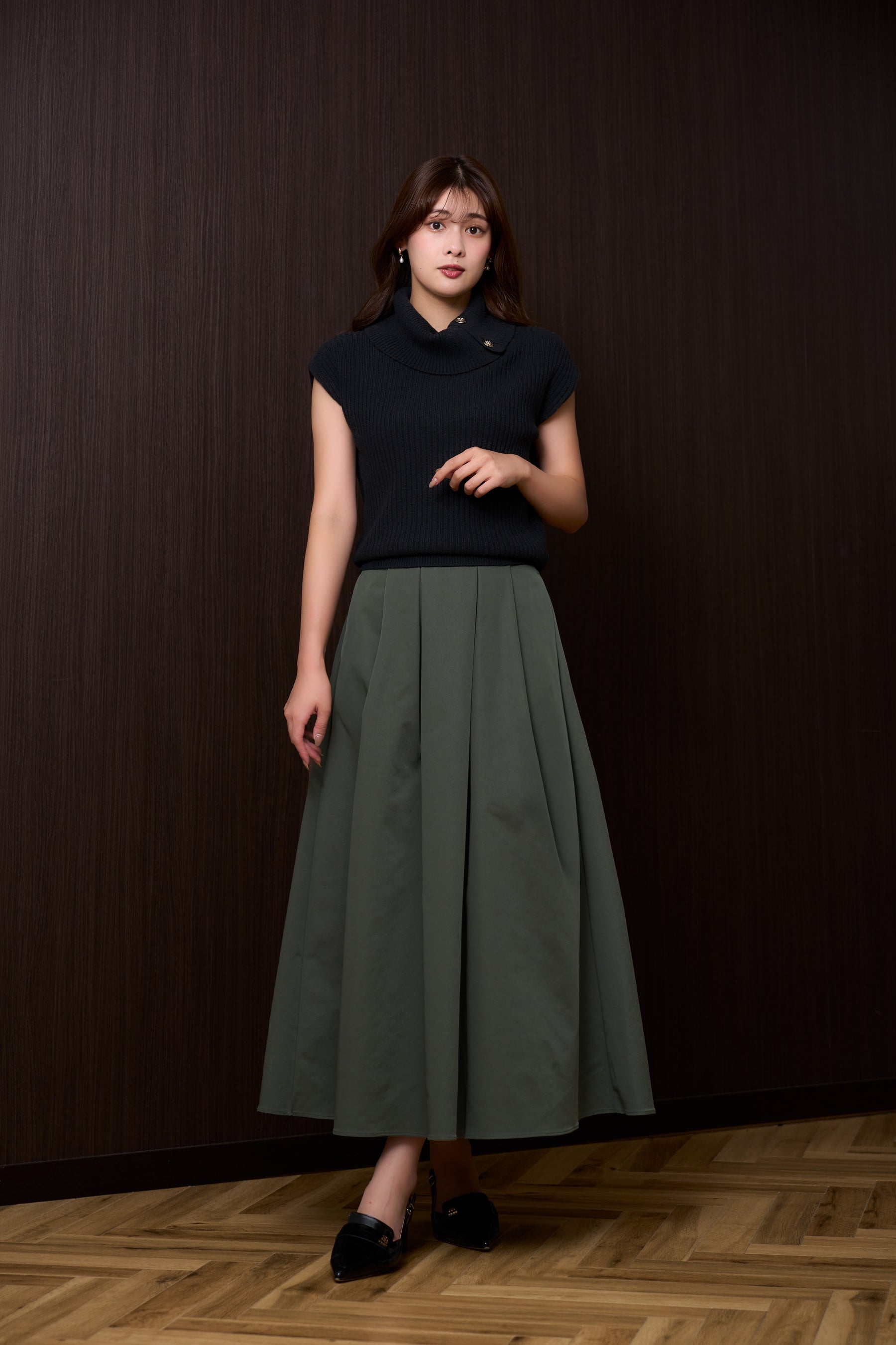 Fold-Over Sleeveless Knit Top