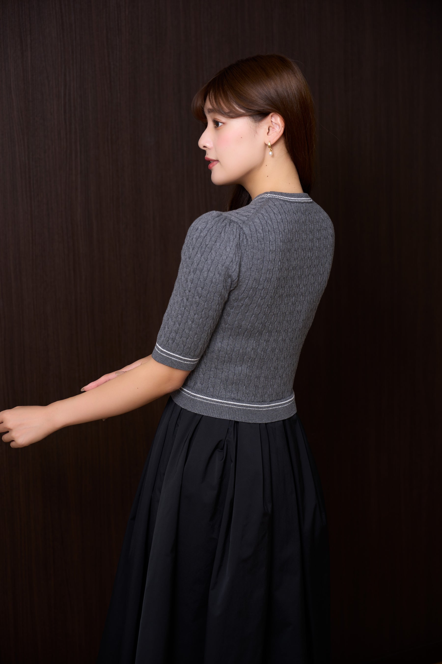 Cable Knit Docking Flared Dress