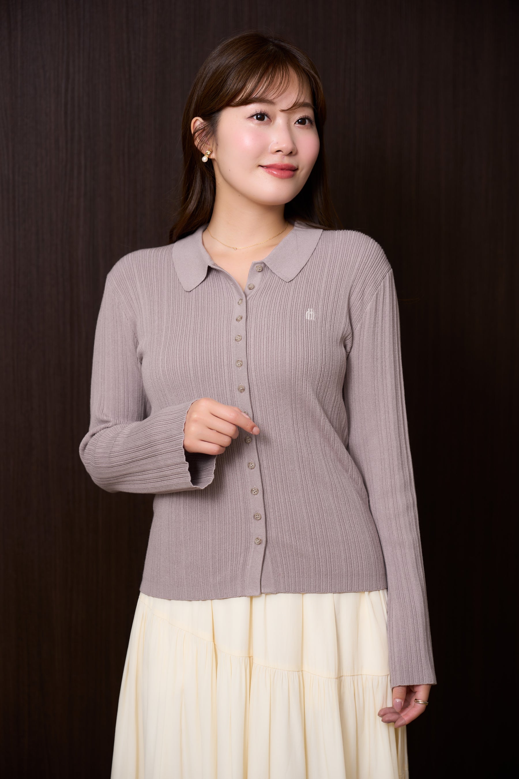 【9月中旬出貨】Trois Rib Knit Polo Top