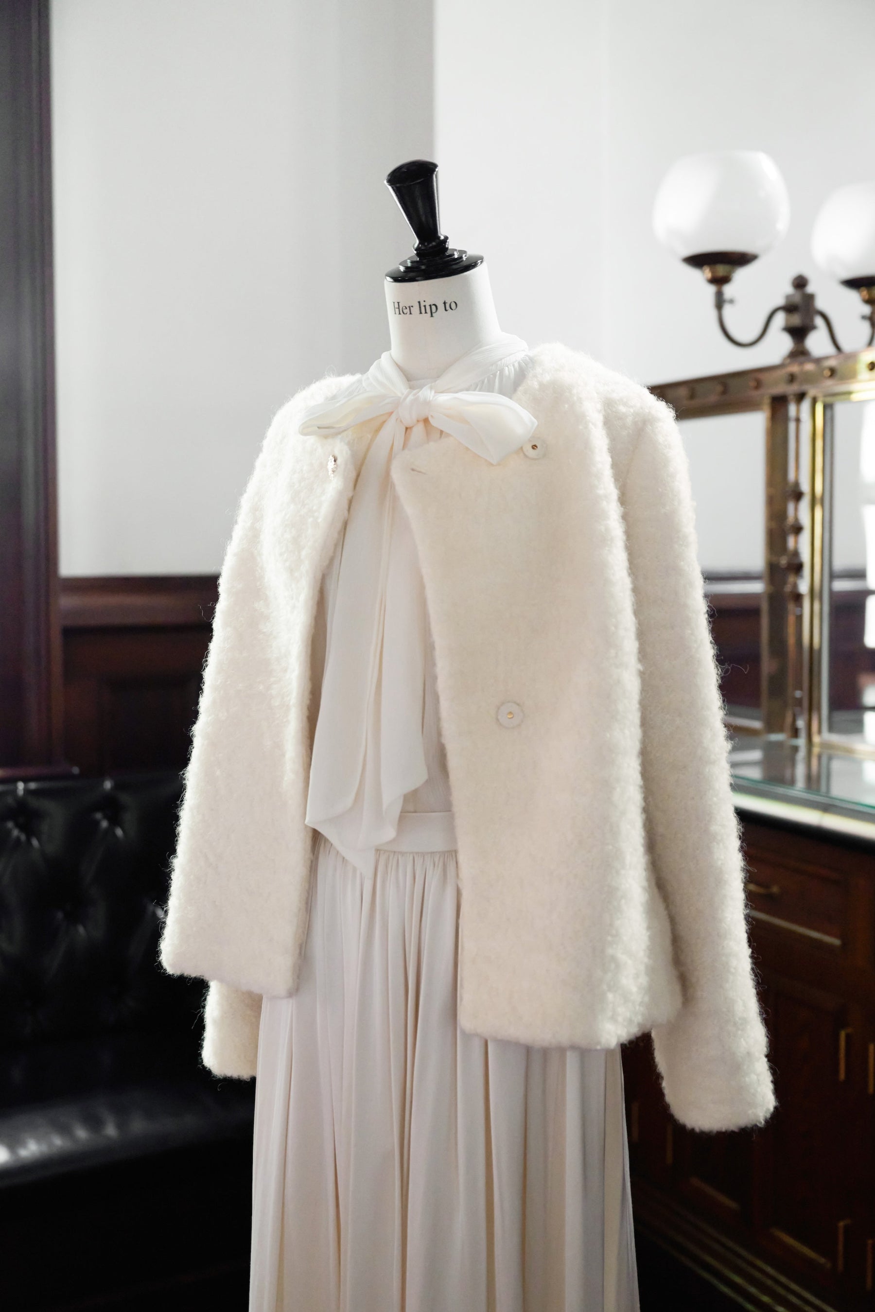 Elise Boucle Peplum Coat