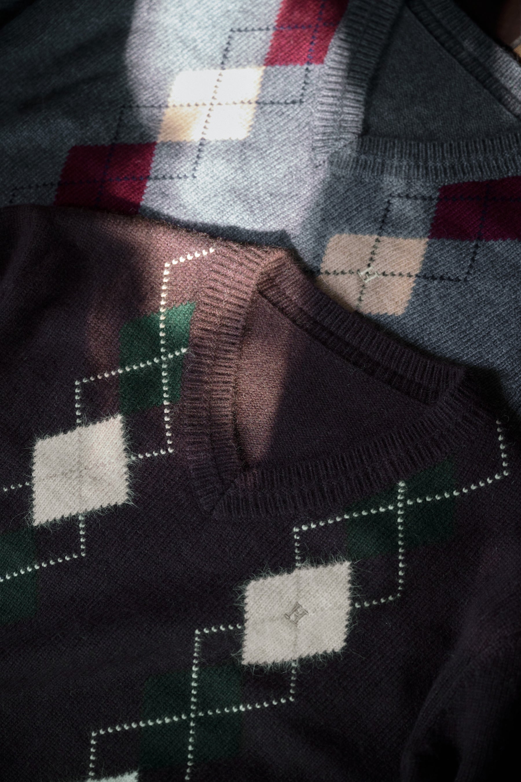 H Logo Argyle Knit Pullover
