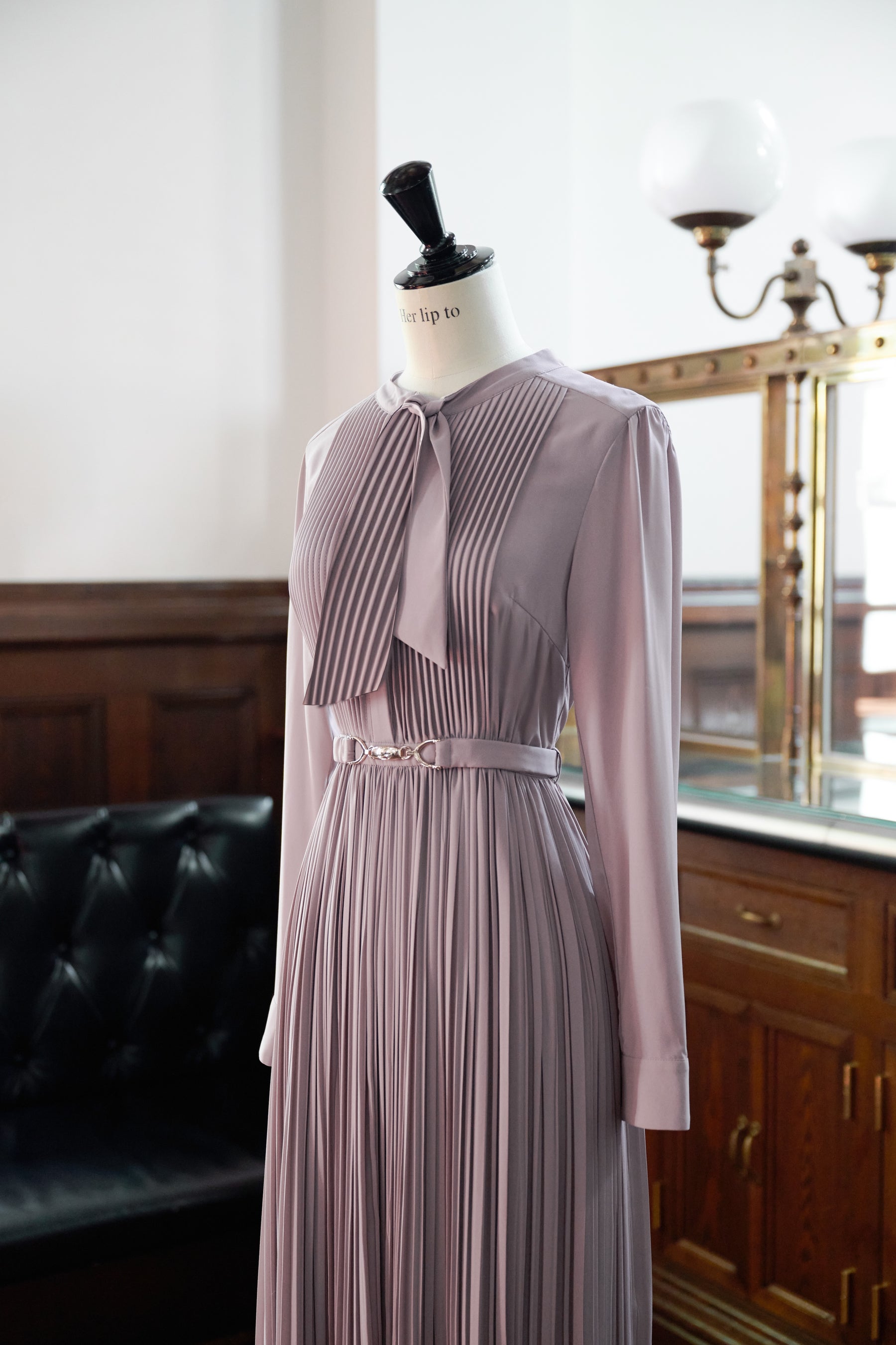 Viola Bow Pleated Dress