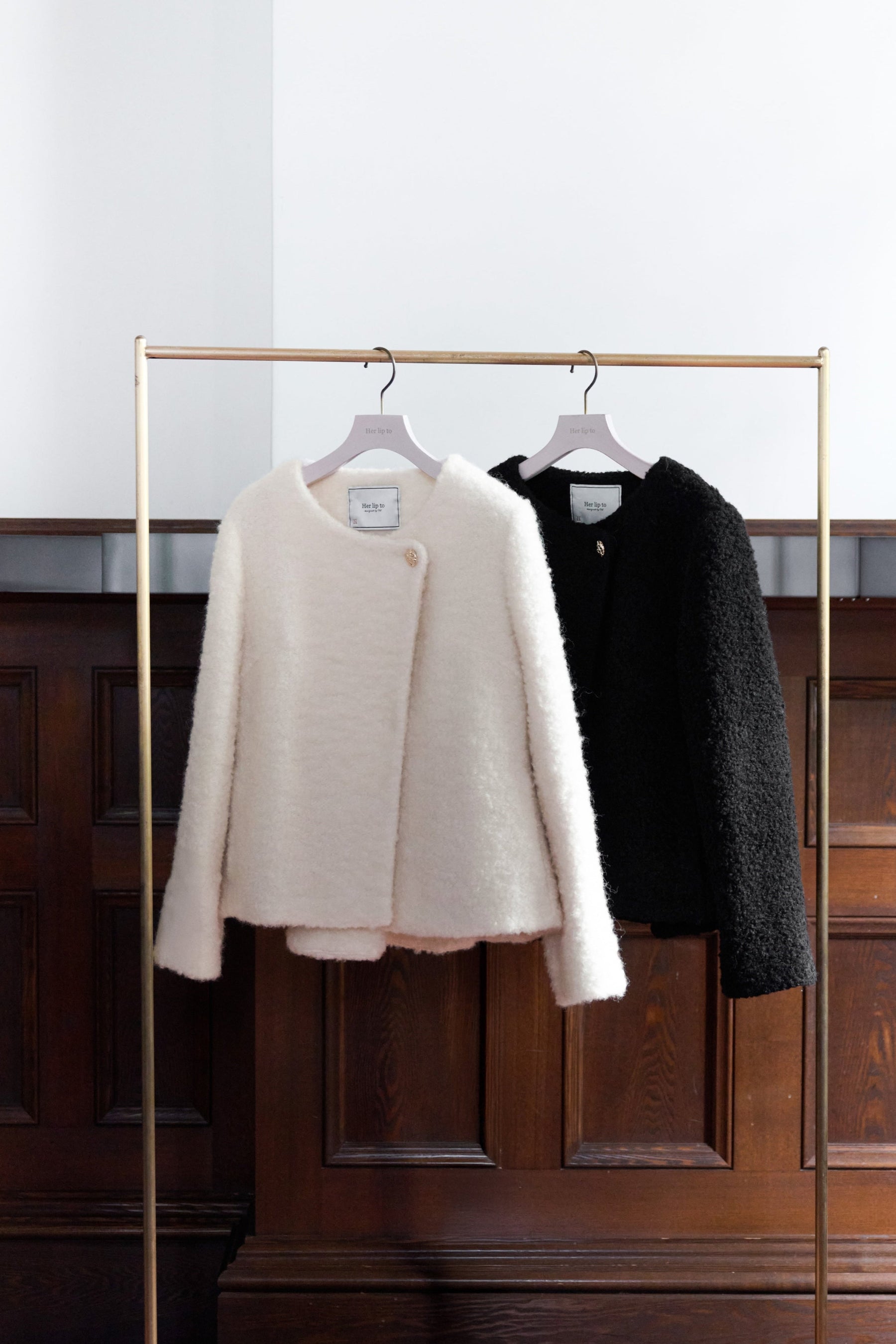 Elise Boucle Peplum Coat