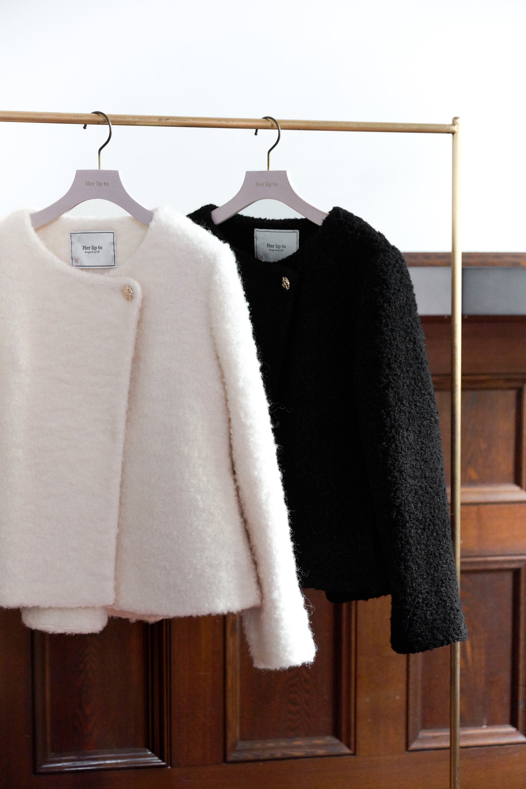 Elise Boucle Peplum Coat