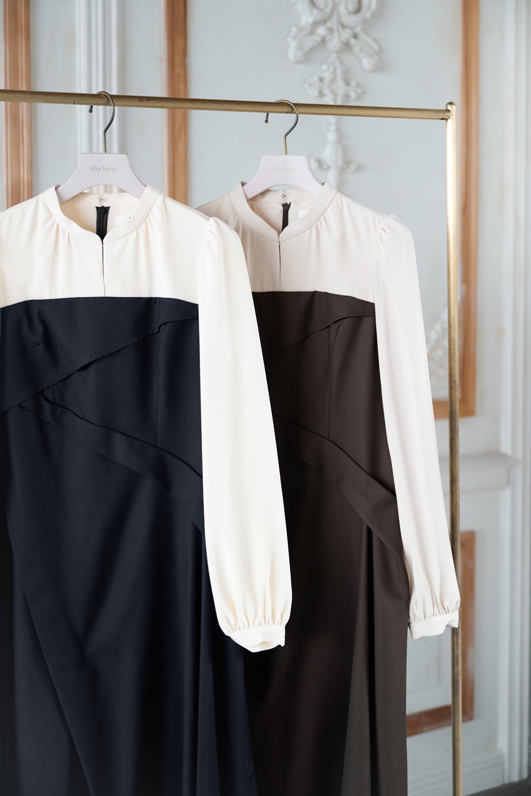 【新色】Bicolor Draped Dress