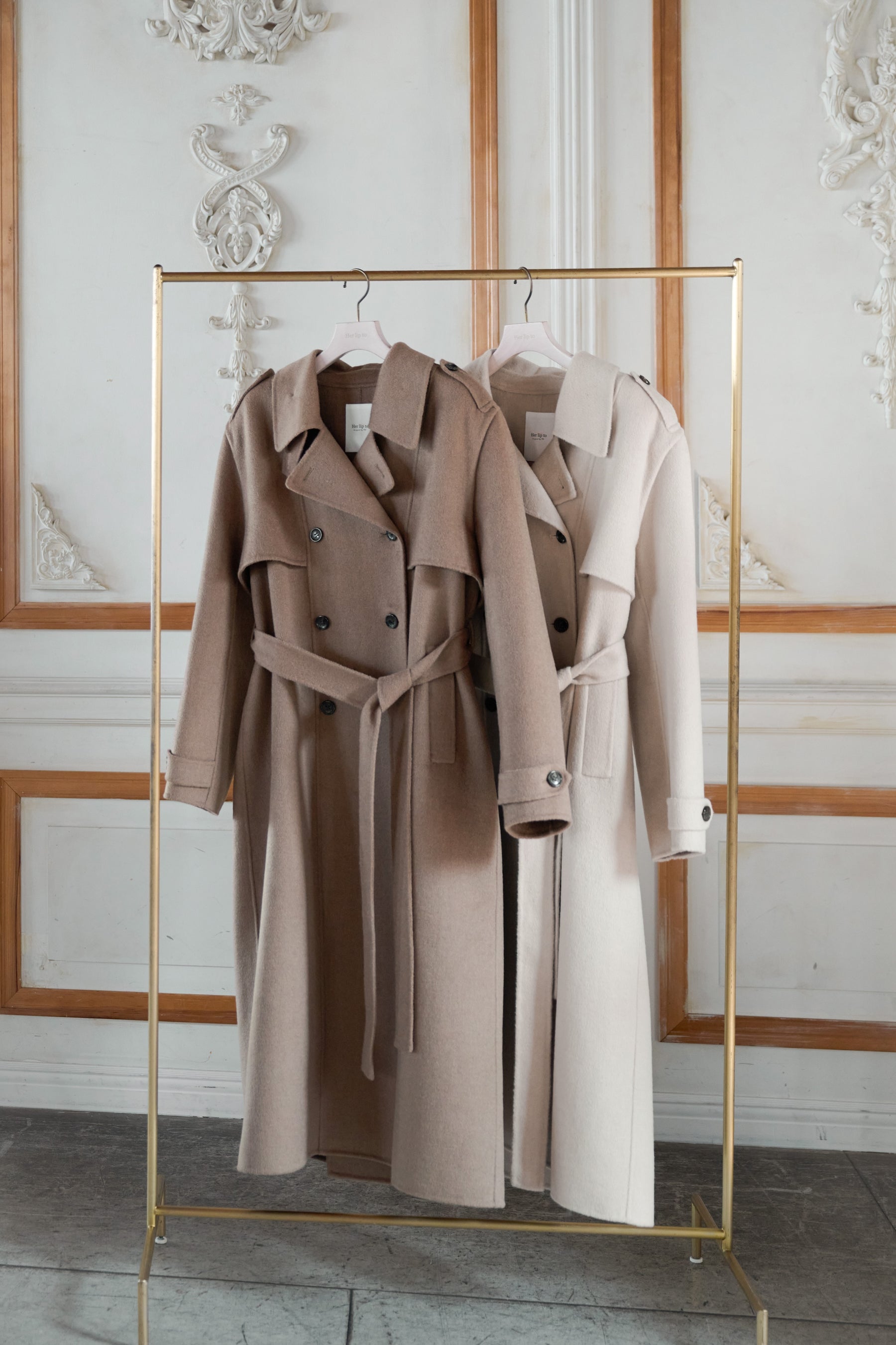 【11月上旬発送】Wool-Blend Rever Trench Coat