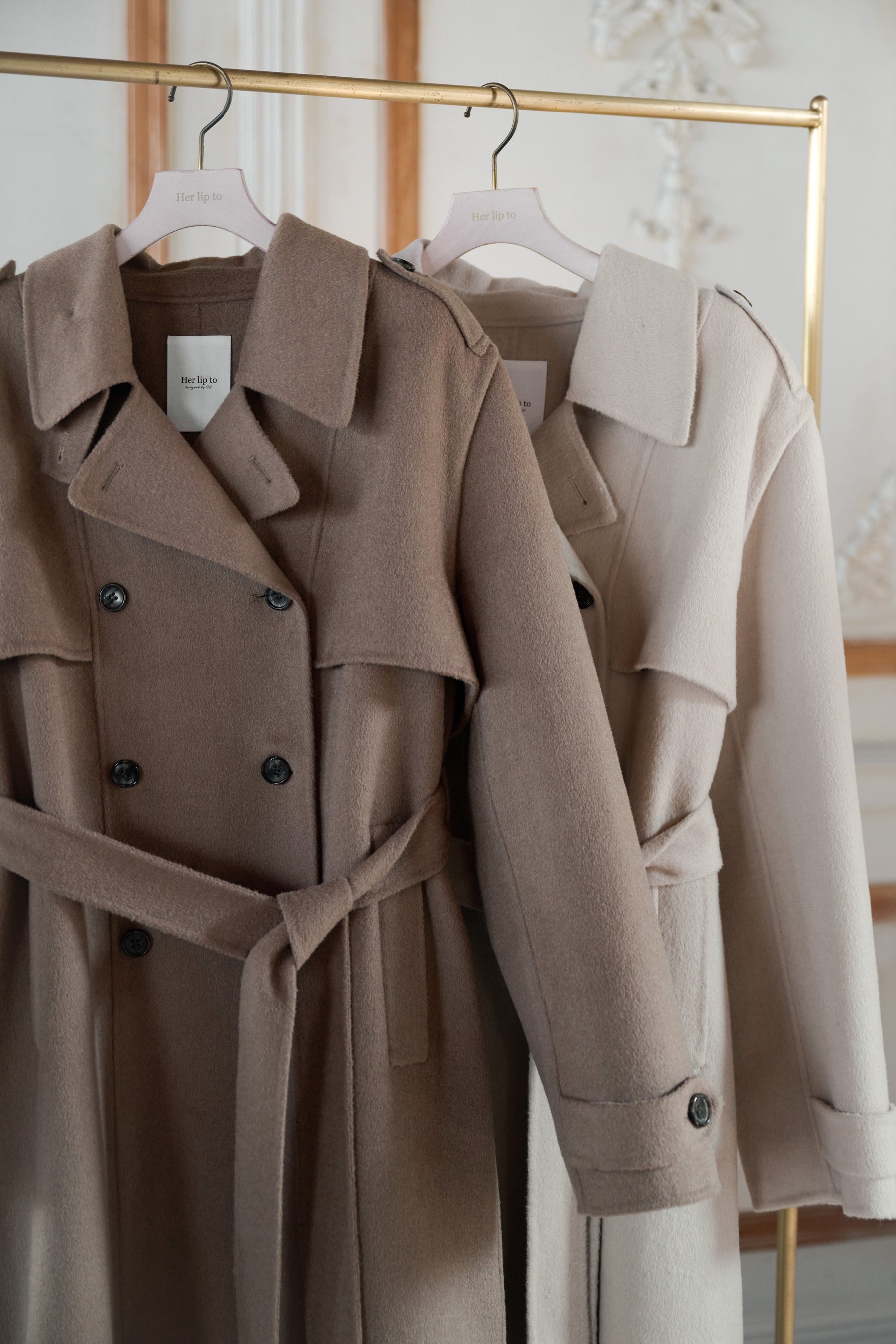 【11月上旬発送】Wool-Blend Rever Trench Coat