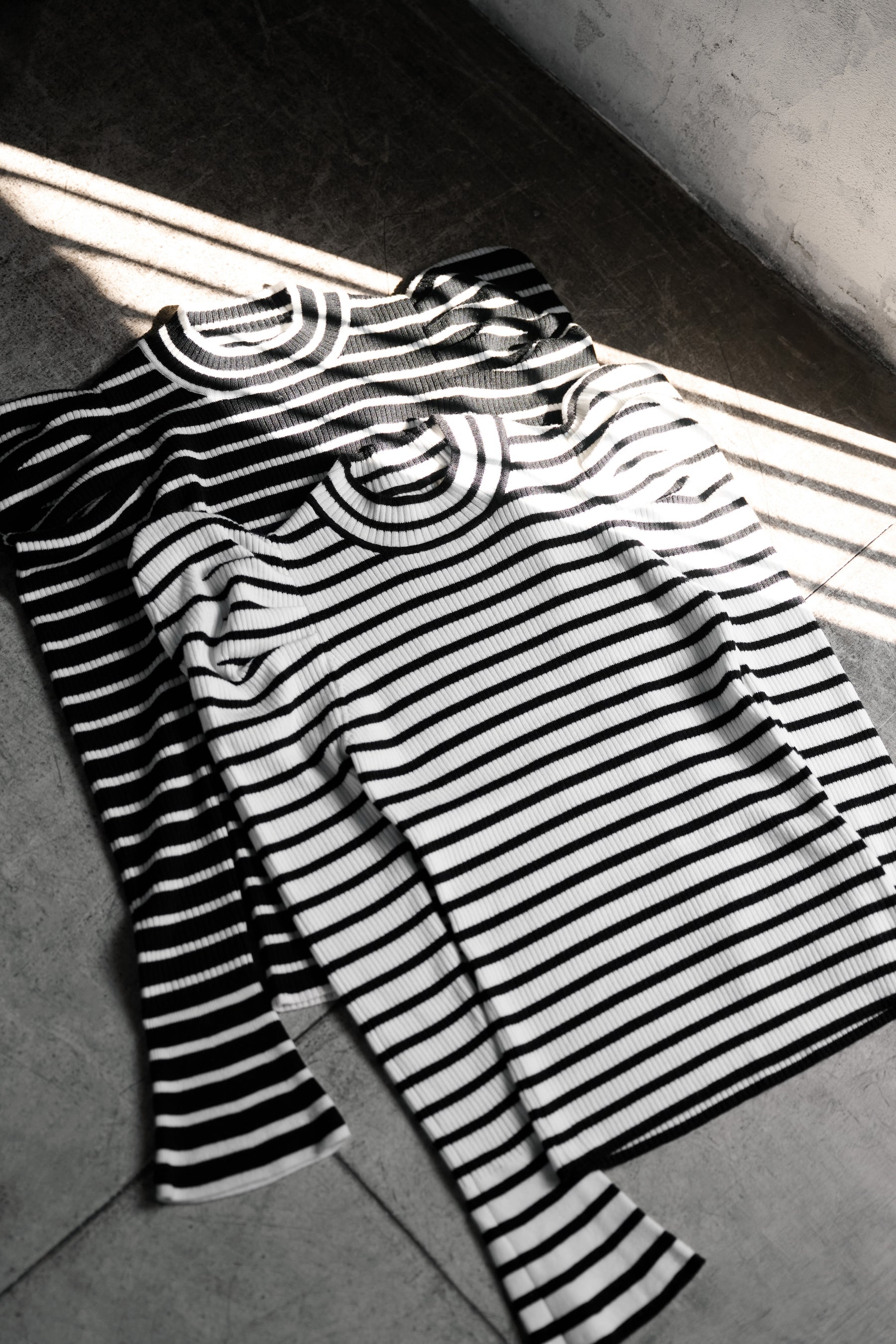 Volume Sleeve Stripe Knit Top