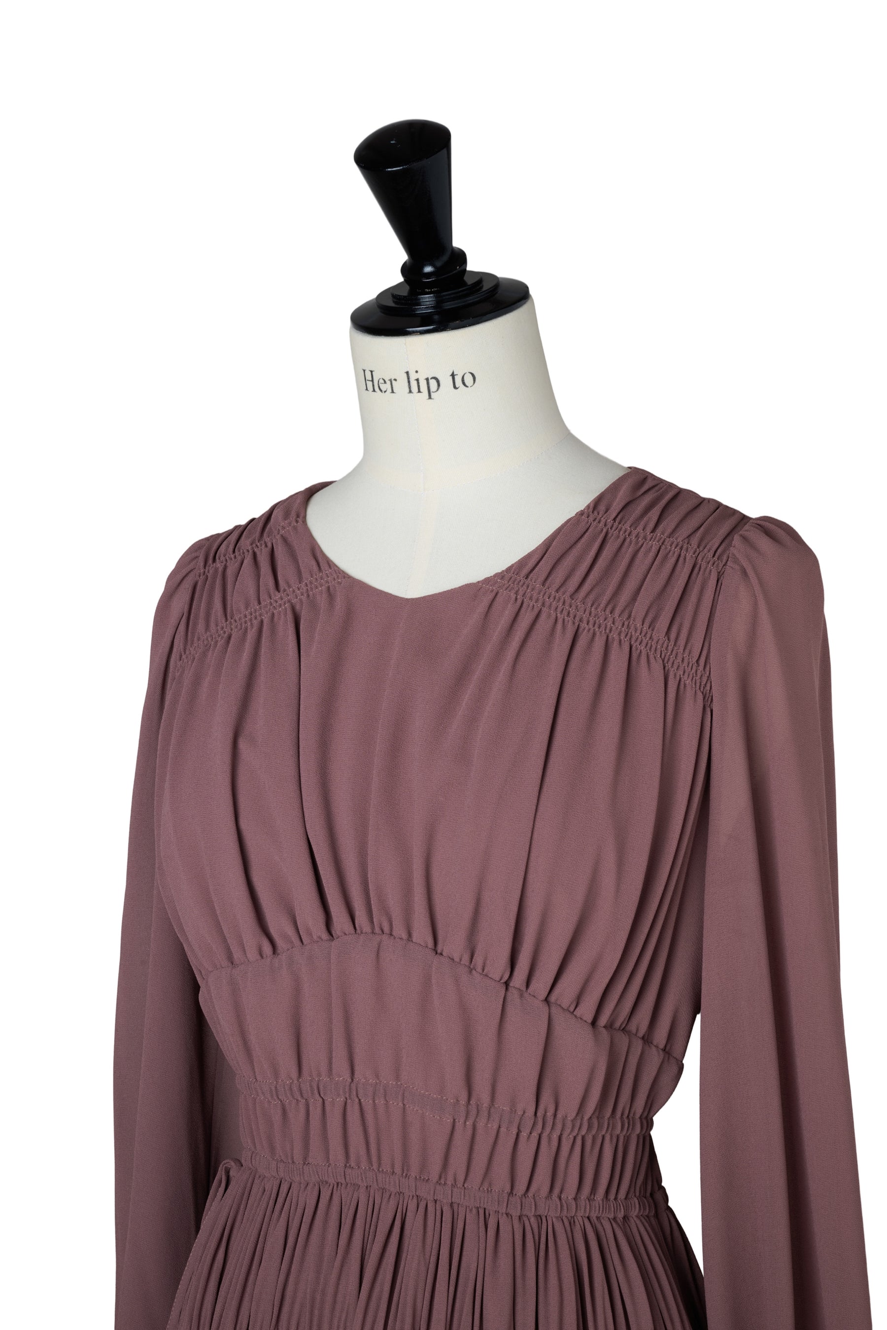 【新色】Majolica Pleated Chiffon Long Dress