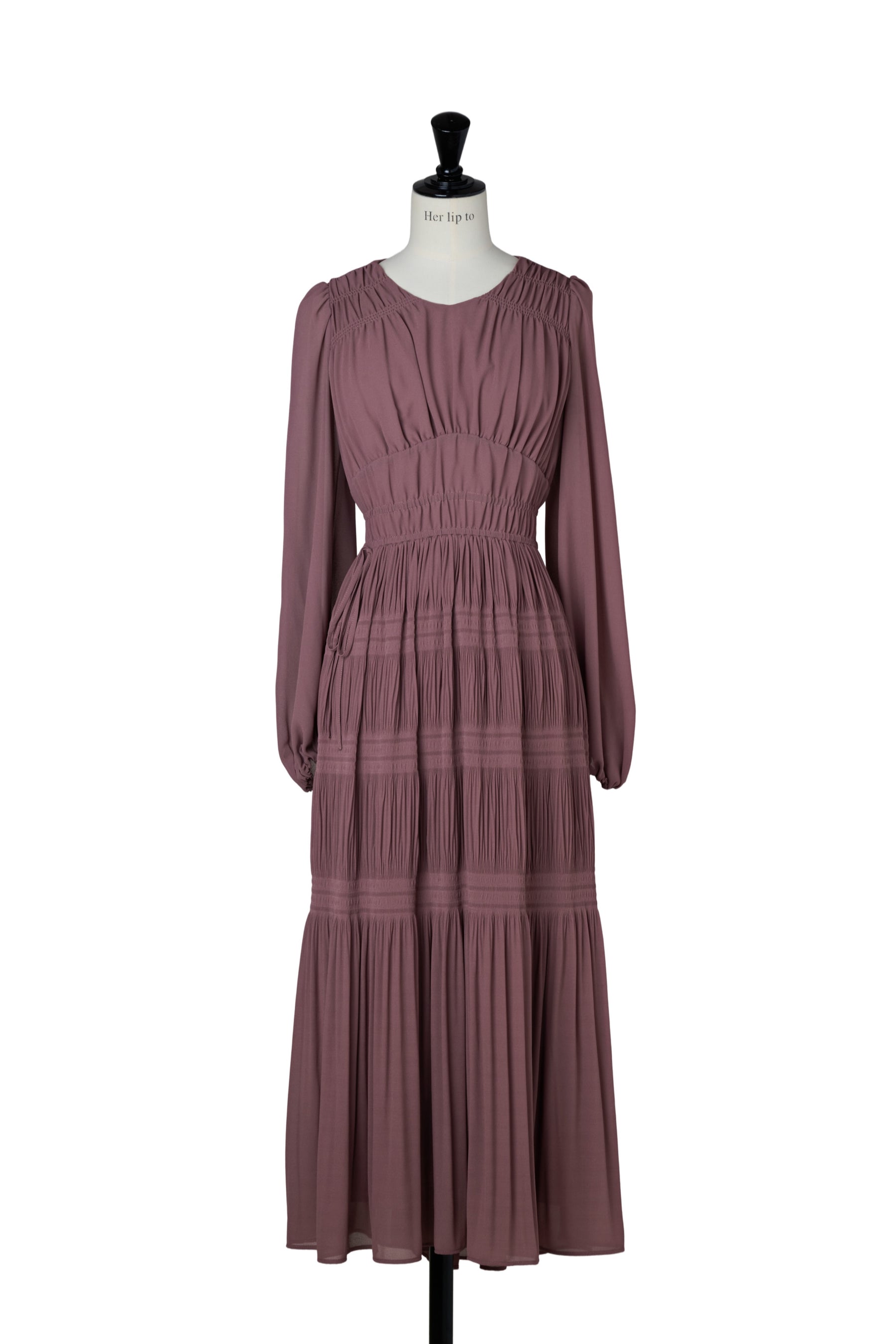 【新色】Majolica Pleated Chiffon Long Dress