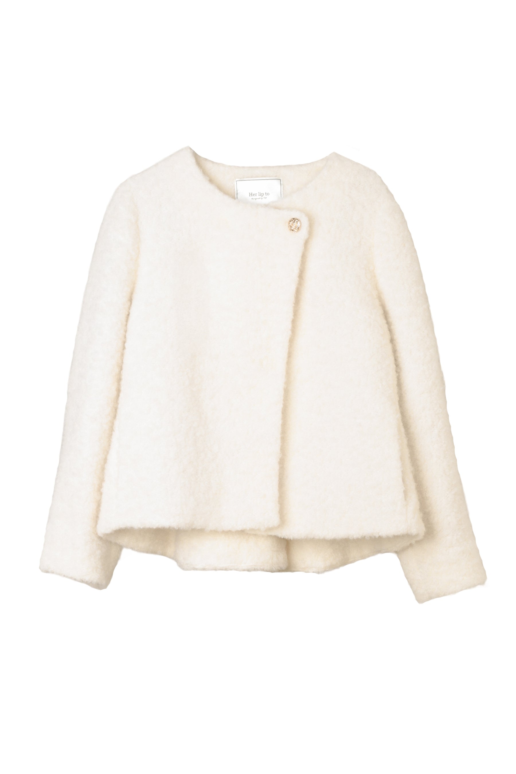 Elise Boucle Peplum Coat