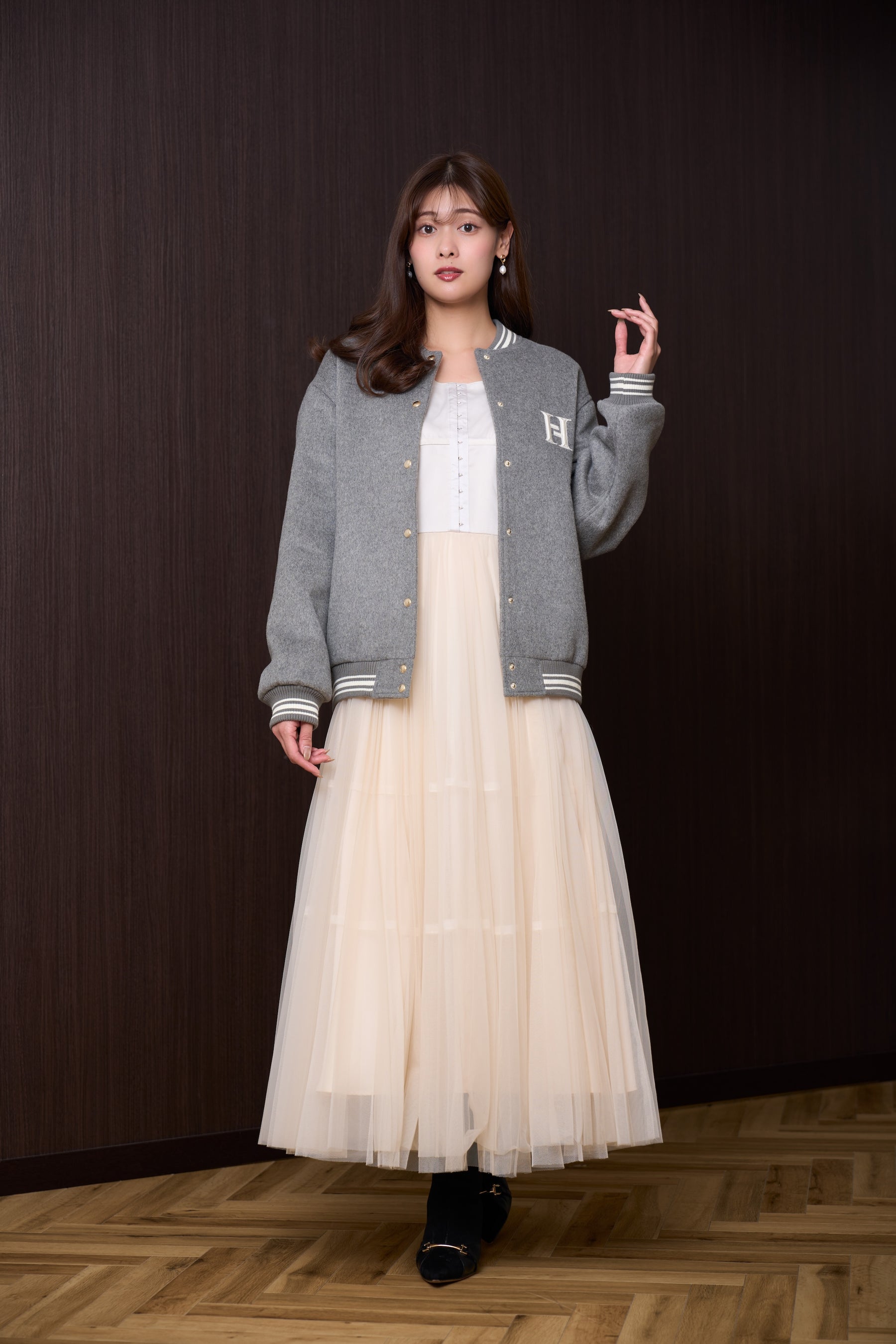 【10月中旬発送】H Logo Varsity Jacket