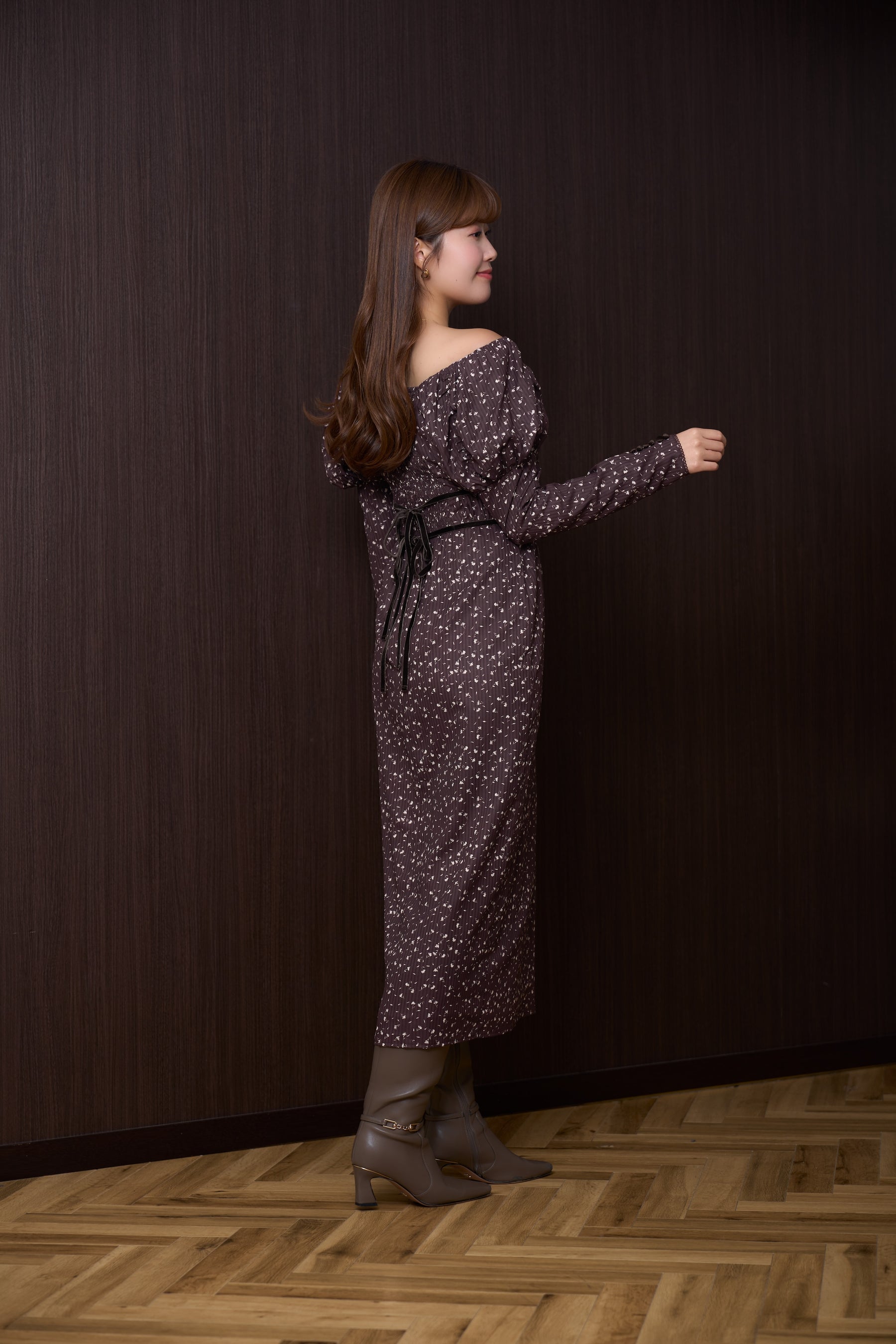 Capucine Bloom Sleeve Chiffon Dress