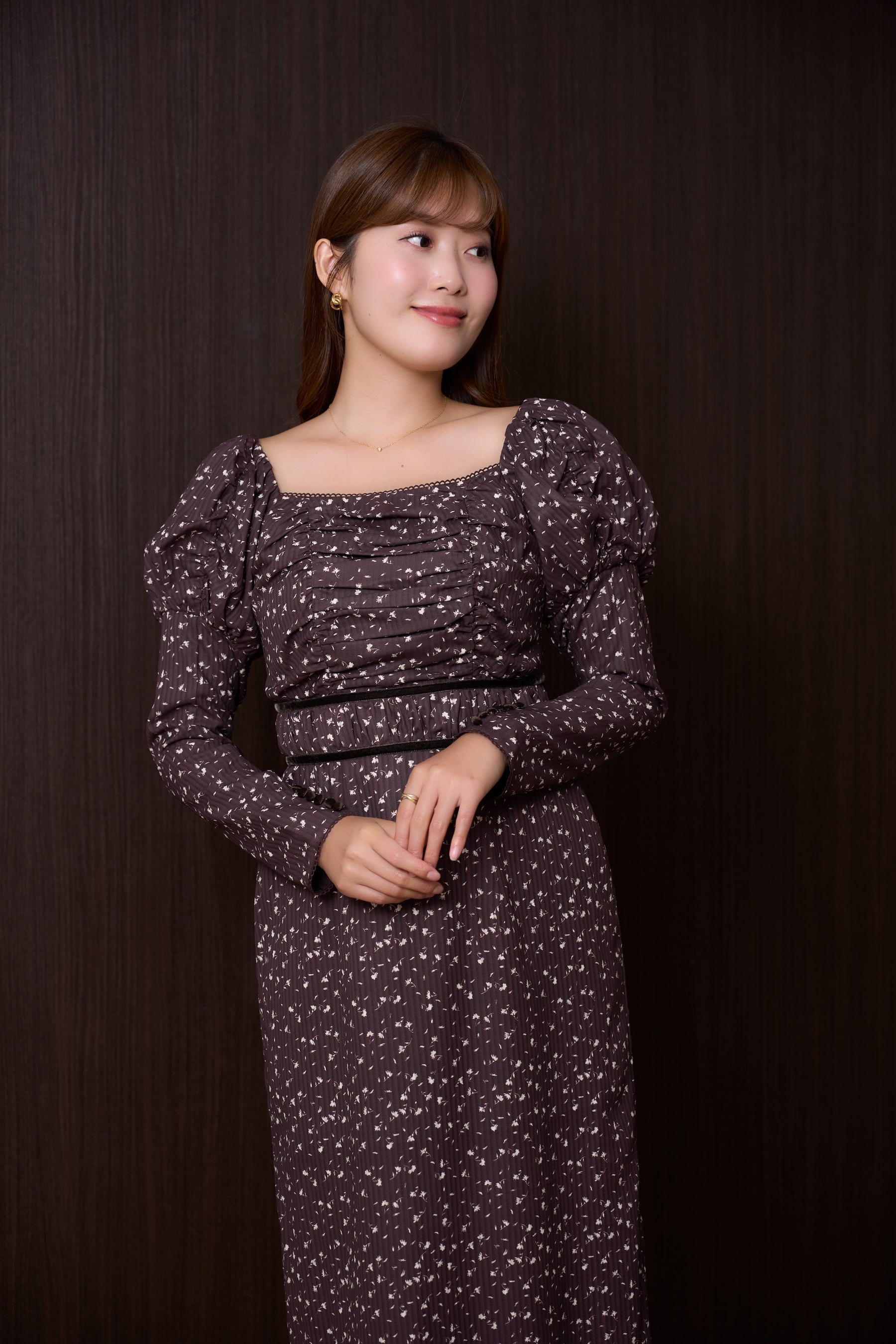 Capucine Bloom Sleeve Chiffon Dress