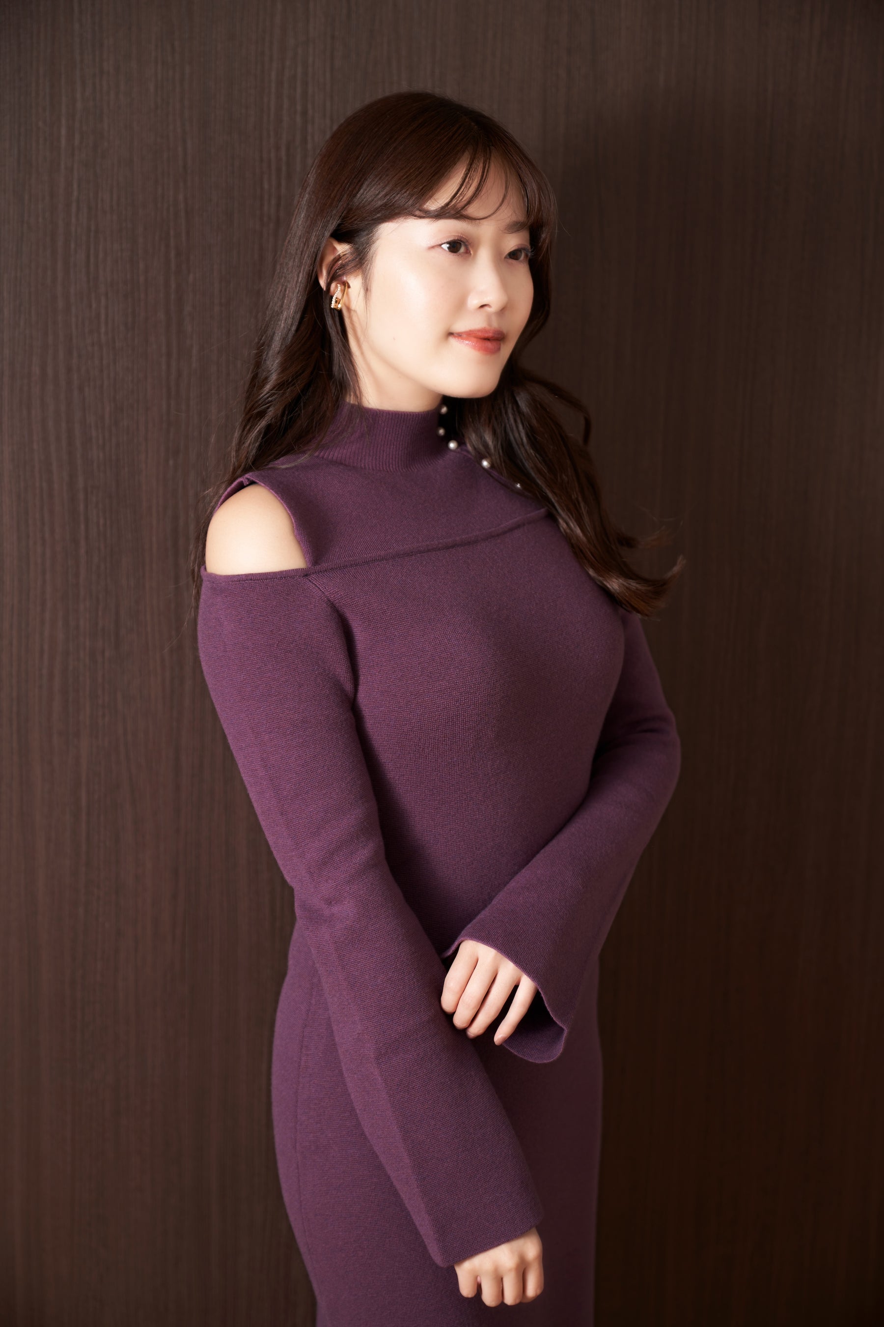 Cut-Out Shoulder Knit Dress