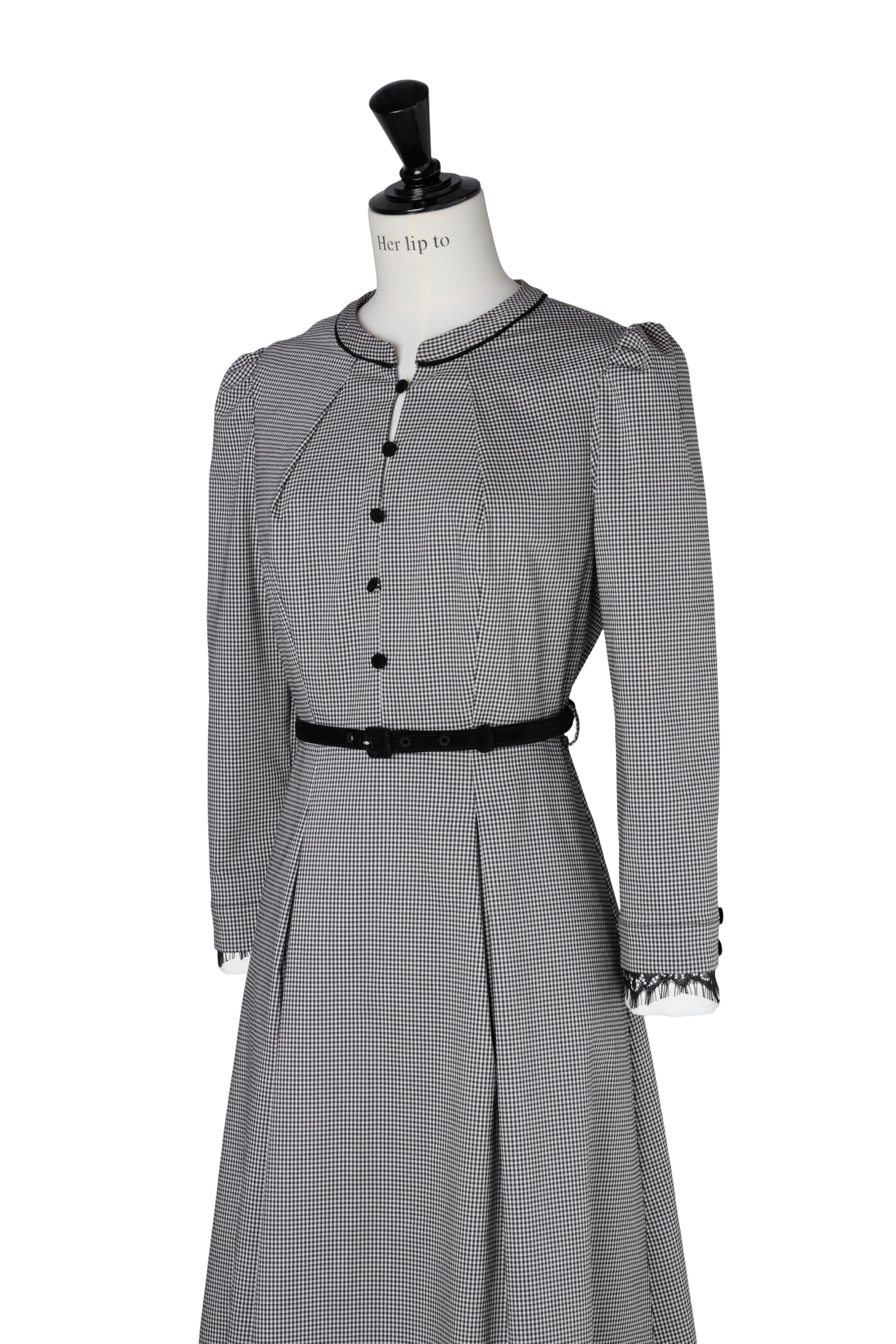 【11月中旬発送】Classic Monochrome Check Midi Dress