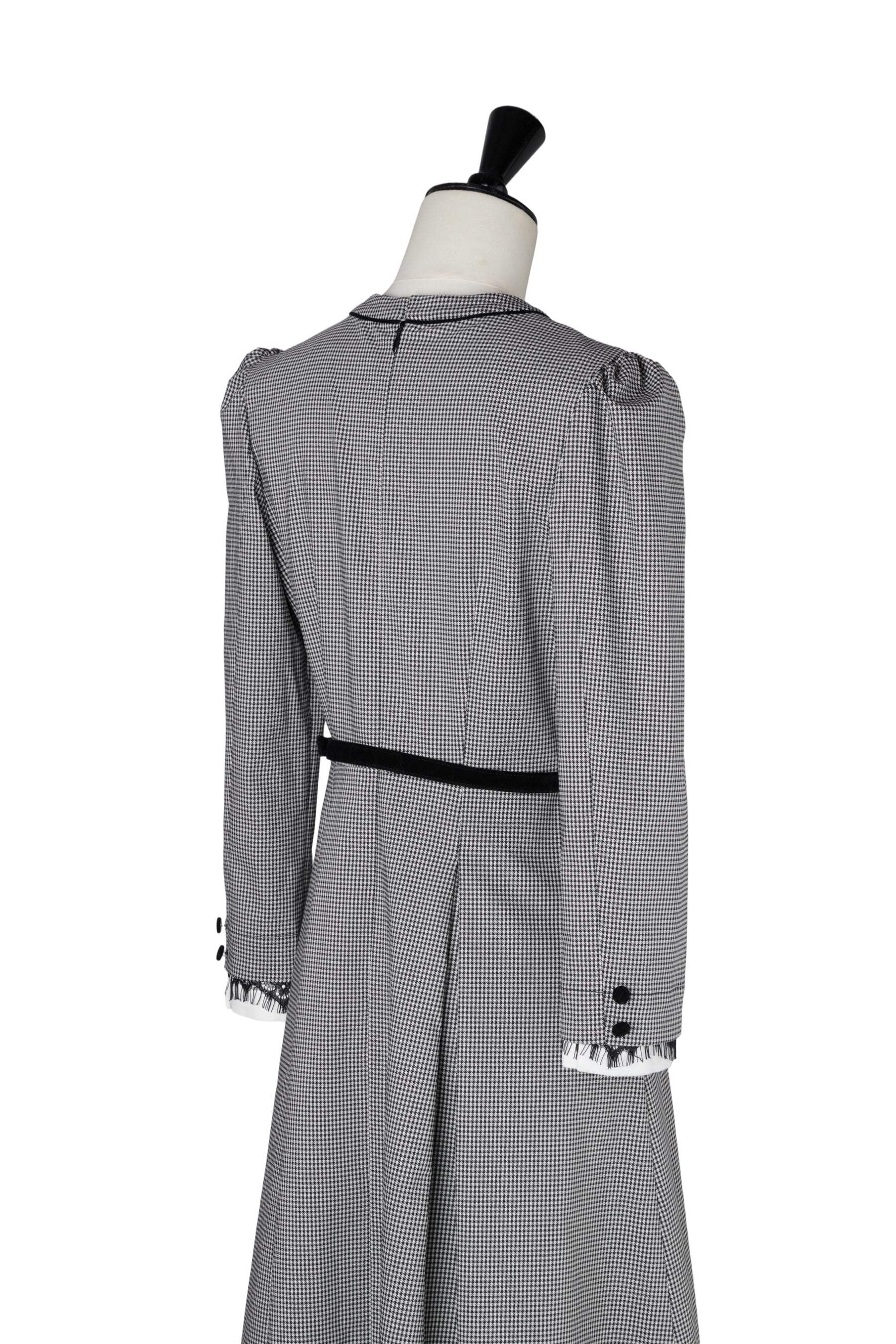 【11月中旬発送】Classic Monochrome Check Midi Dress