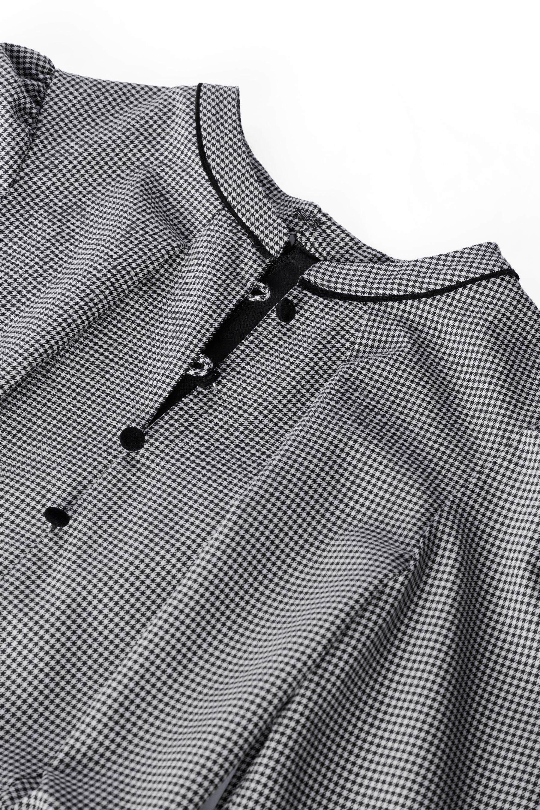 【11月中旬発送】Classic Monochrome Check Midi Dress