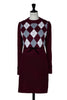 【1月上旬發送】【新色】Moor Argyle Ribbon Knit Dress