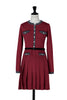 【1月下旬發送】【black / red】Gabrielle Belted Knit Dress