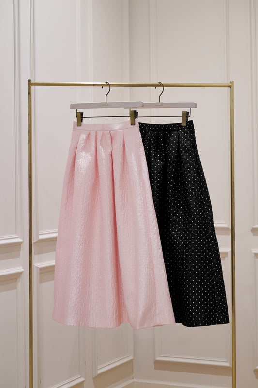 【1月上旬発送】【black】Dot Jacquard Flared Skirt