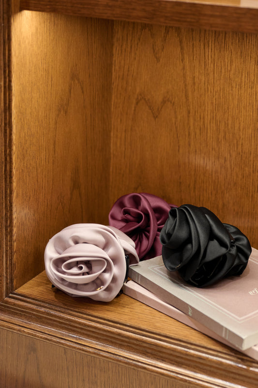 Rose Satin Clip