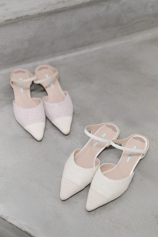 Tweed Single Strap Flats
