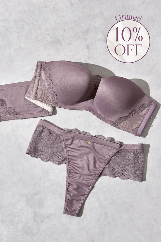 【mocha】Strapless Bra Set