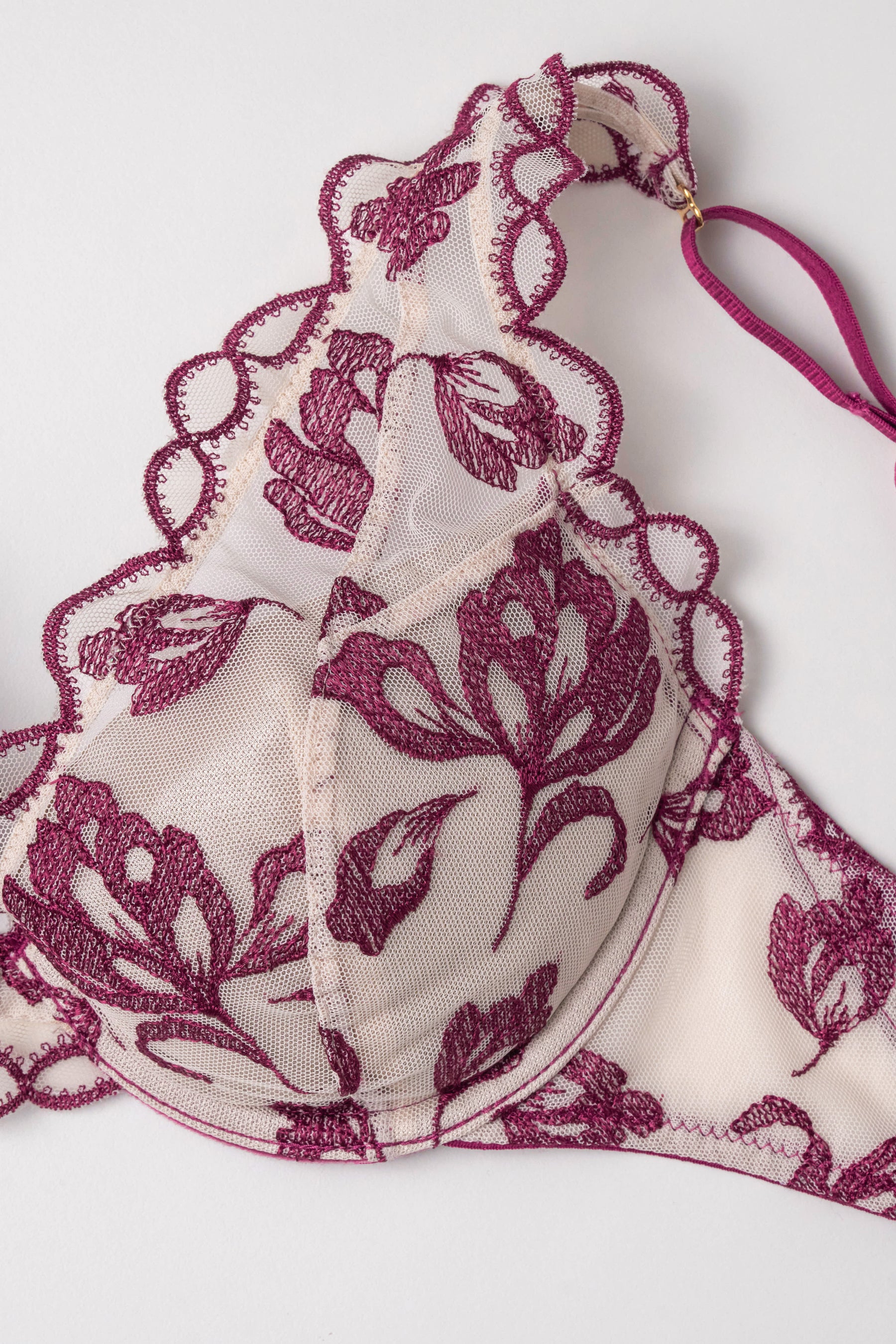 【garnet】Magnolia Tulle Lace Bra Set