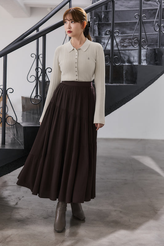 【新色】Asymmetry Tiered Skirt