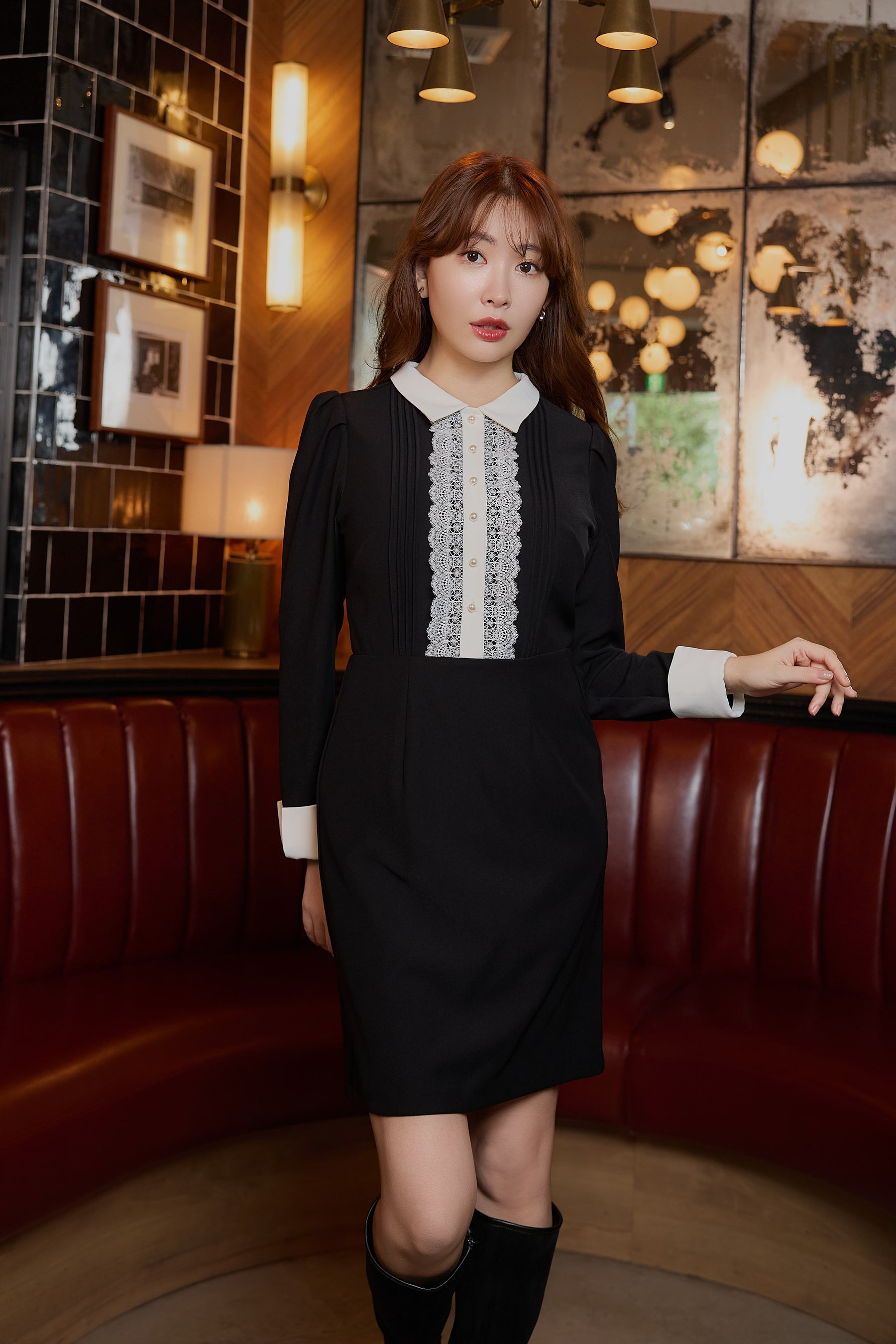 【11月中旬発送】Odette  Lace Mini Dress