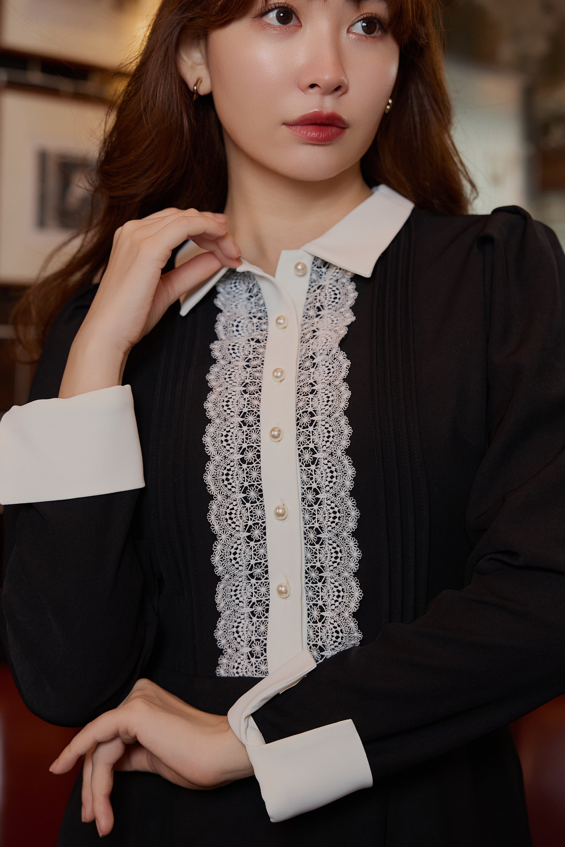 【11月中旬発送】Odette  Lace Mini Dress