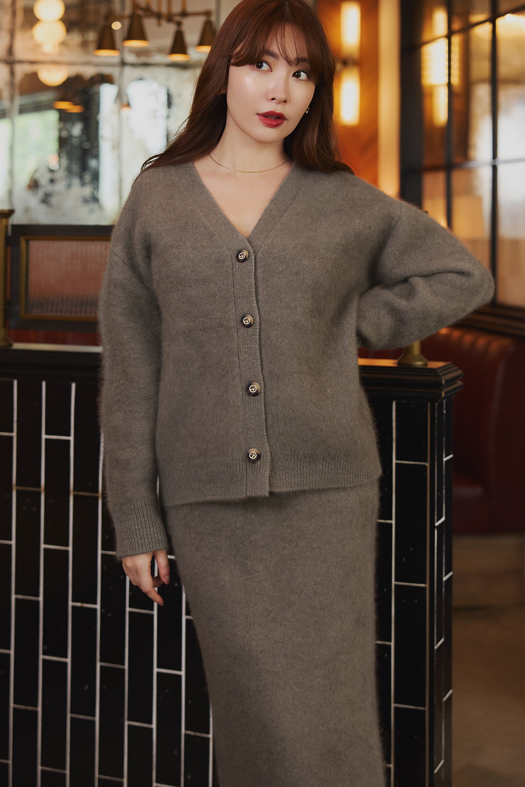 Airy Wool-Blend Cardigan