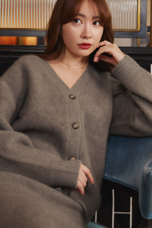 Airy Wool-Blend Cardigan