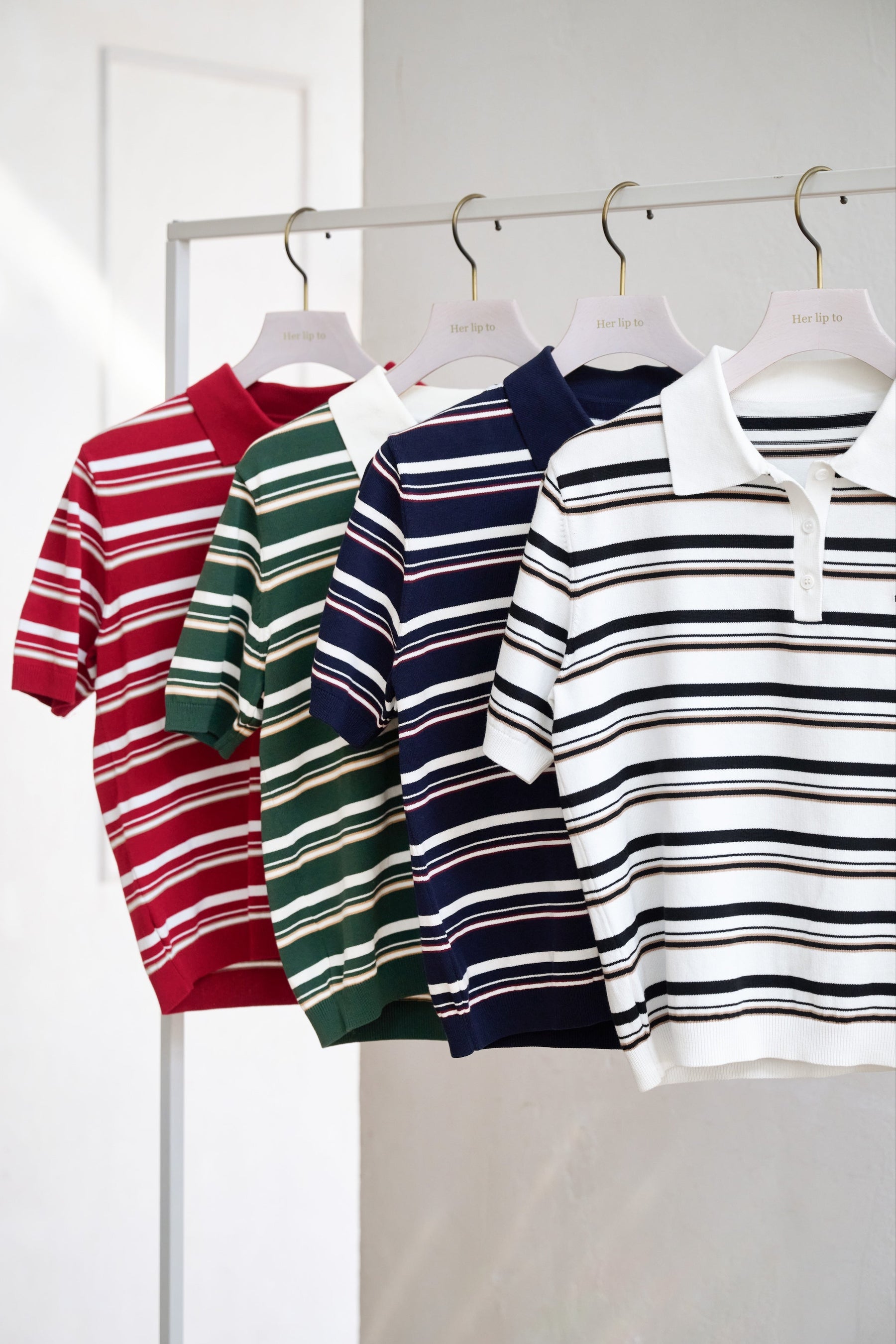 Multi Border Polo Top